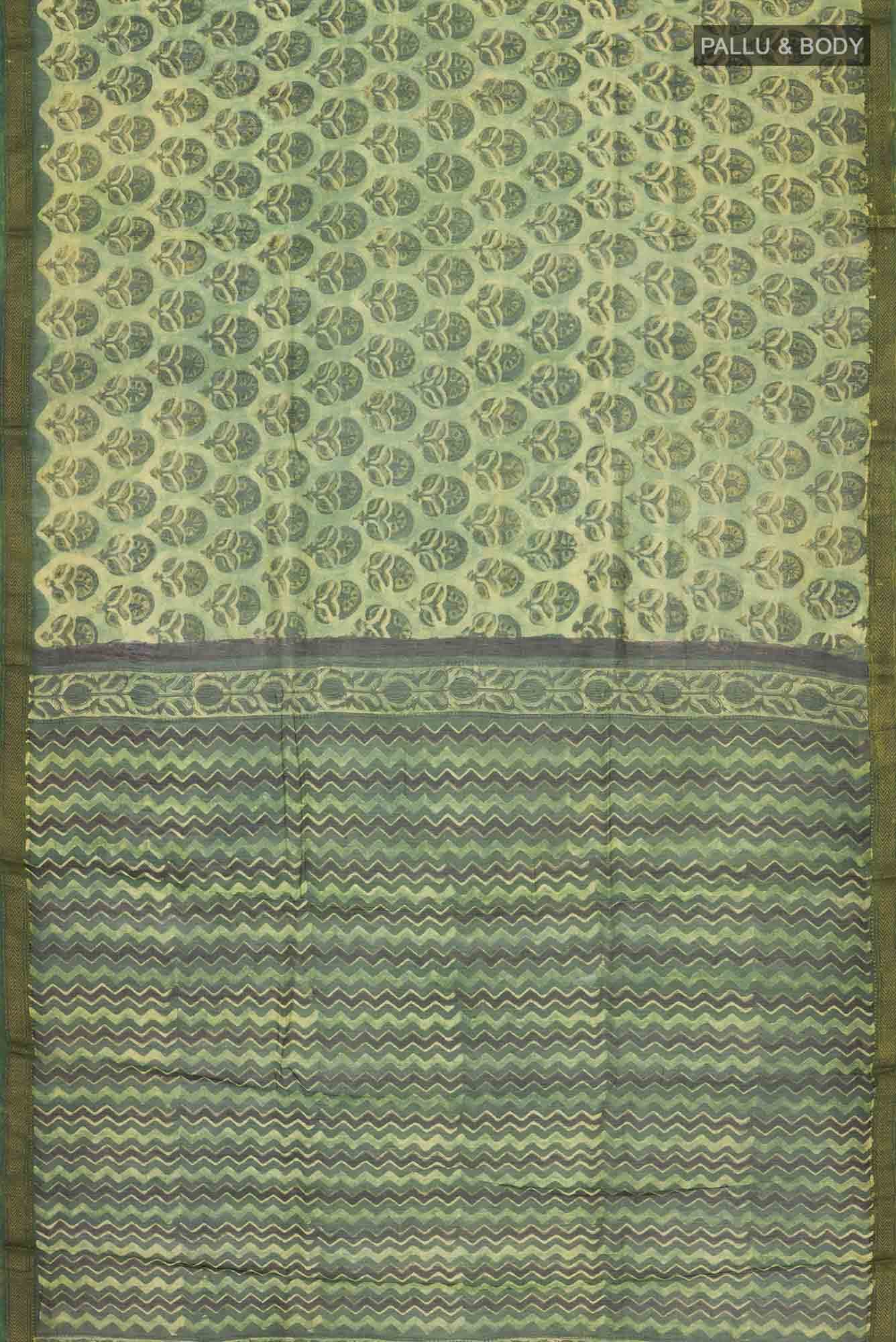 Green Chanderi Silk Cotton Saree