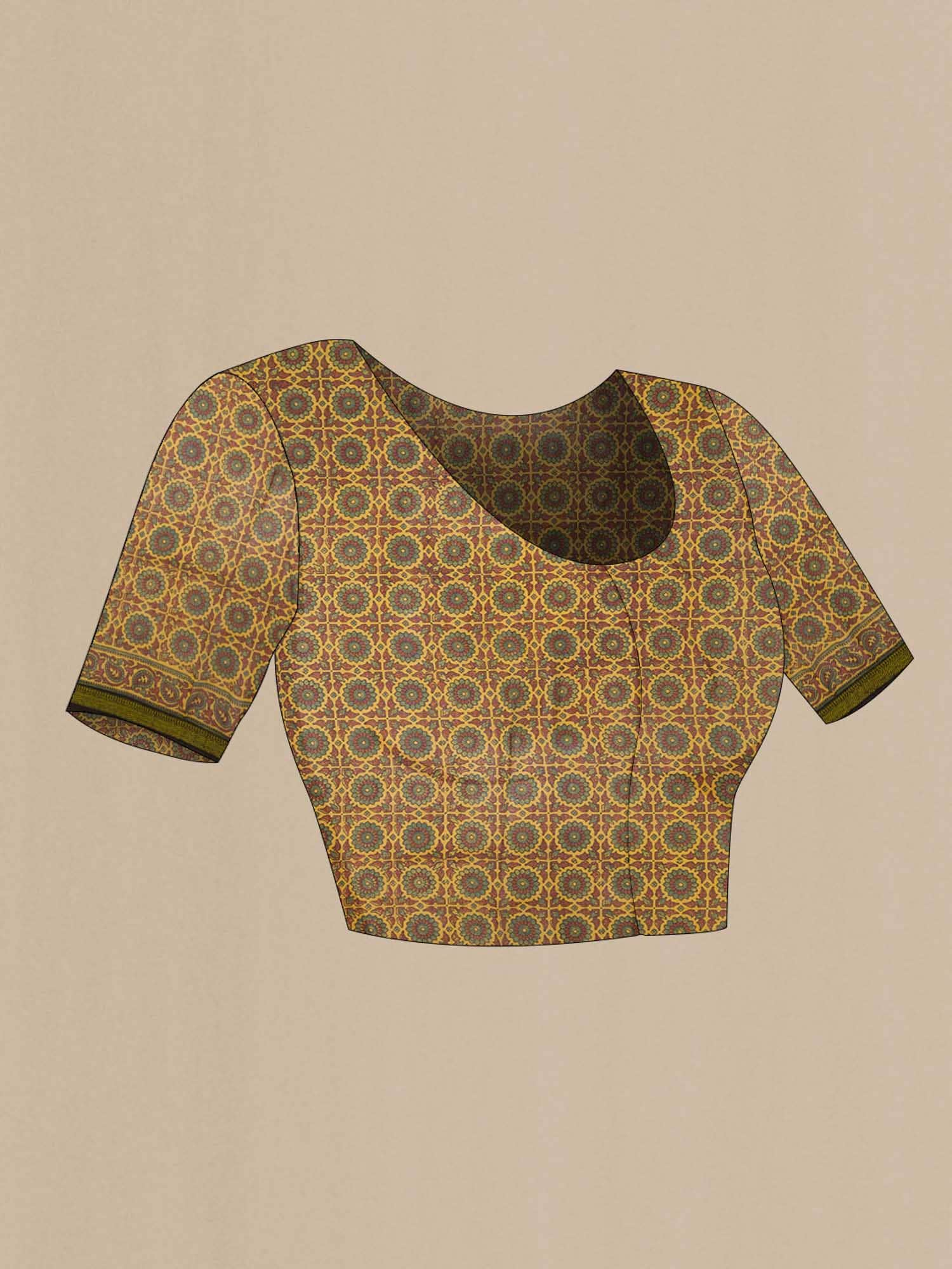 Mustard Dual Tone Chanderi Silk Saree