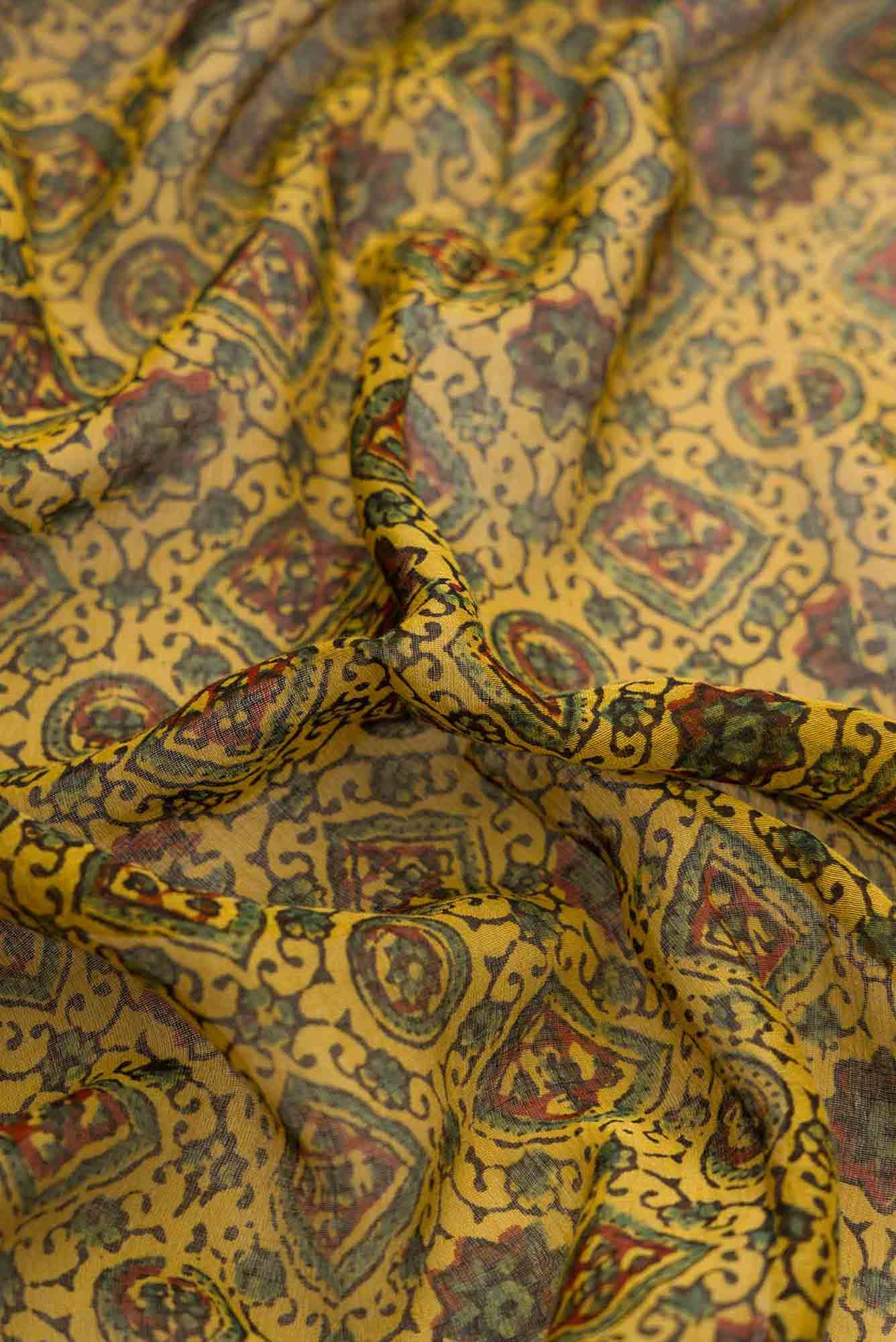 Mustard Dual Tone Chanderi Silk Saree