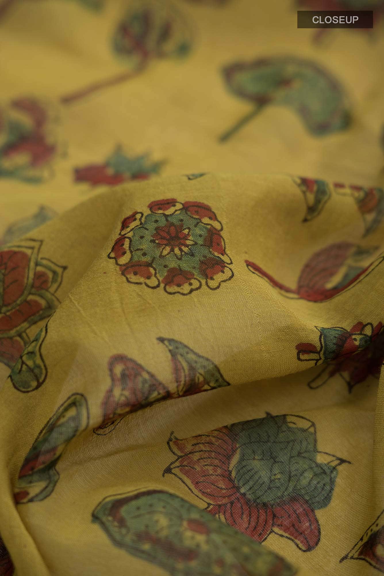 Mustard Maheshwari Silk Cotton Saree