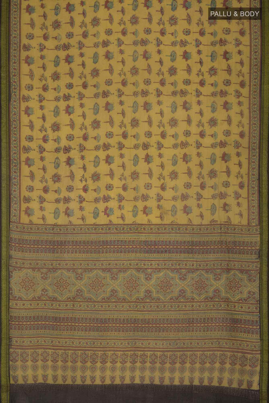 Mustard Maheshwari Silk Cotton Saree