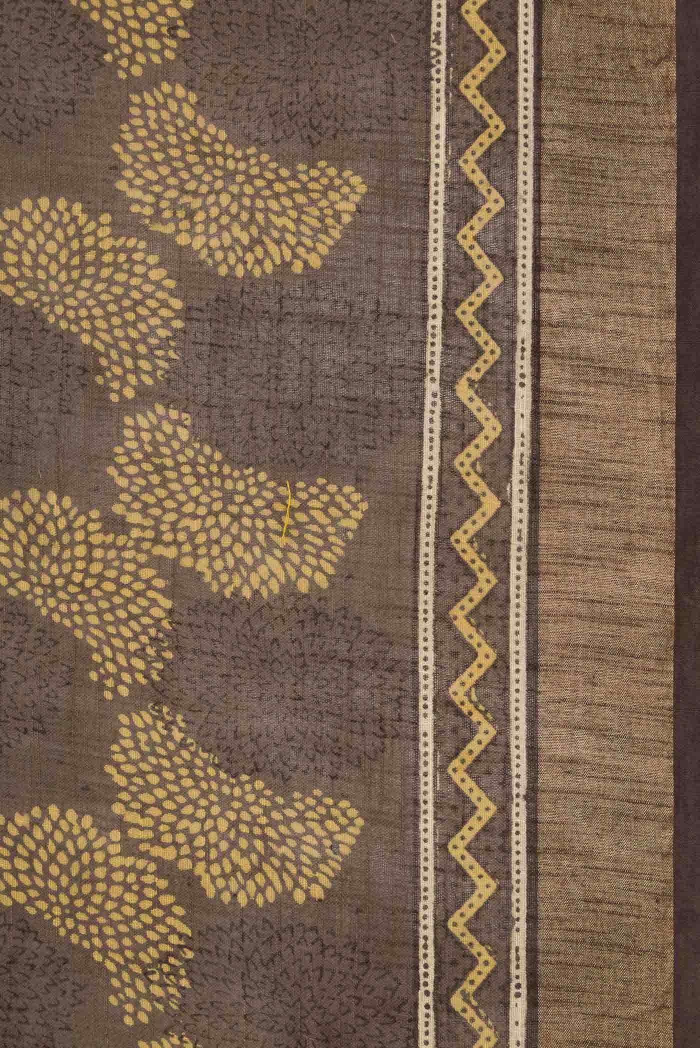Davys Grey Linen Cotton Saree