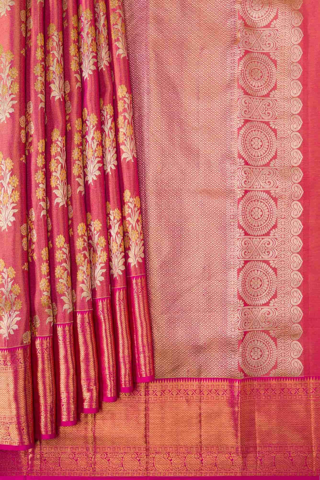 Pink Kanchipuram Tissue Silk Saree