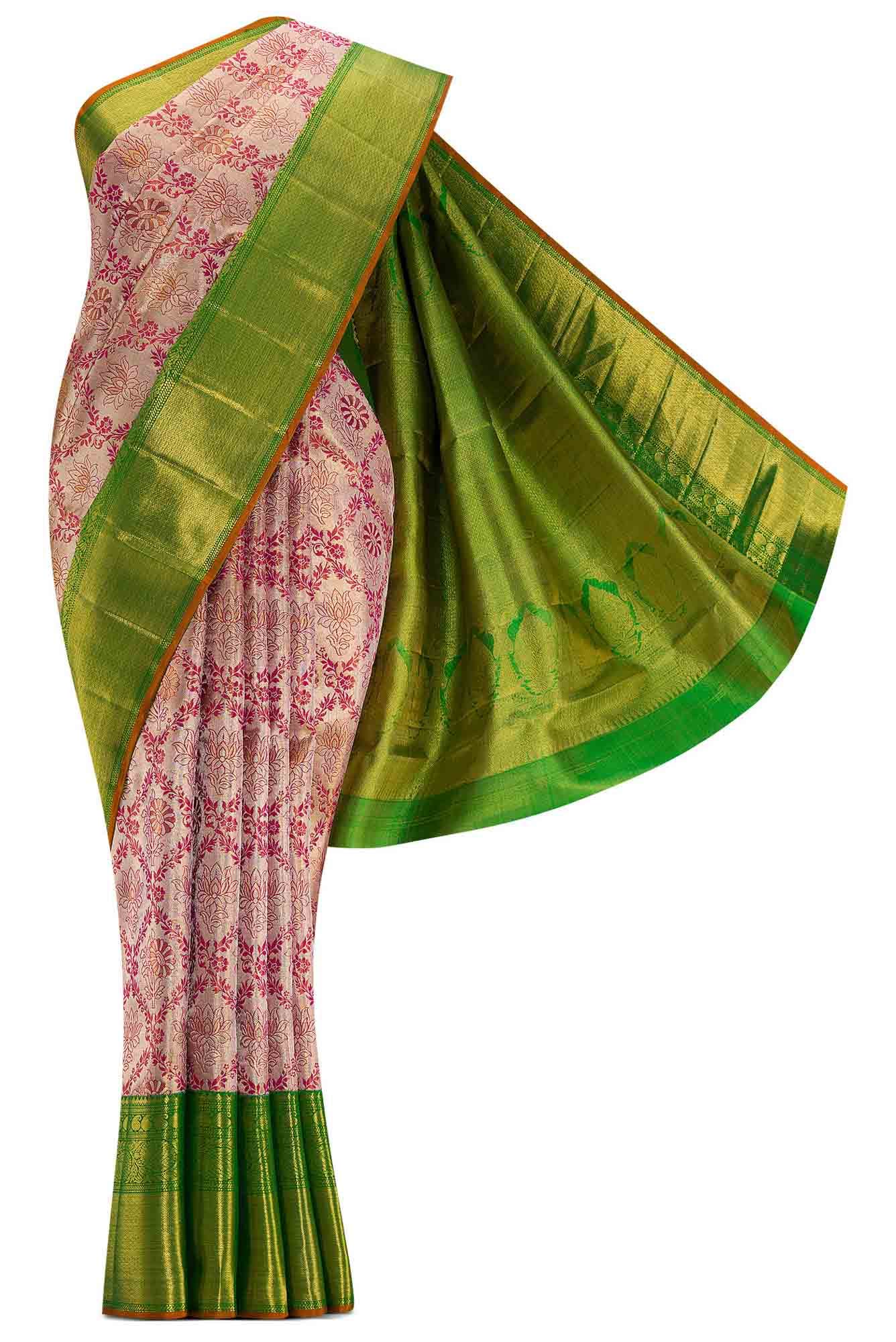Pink Kanchipuram Tissue Silk Saree