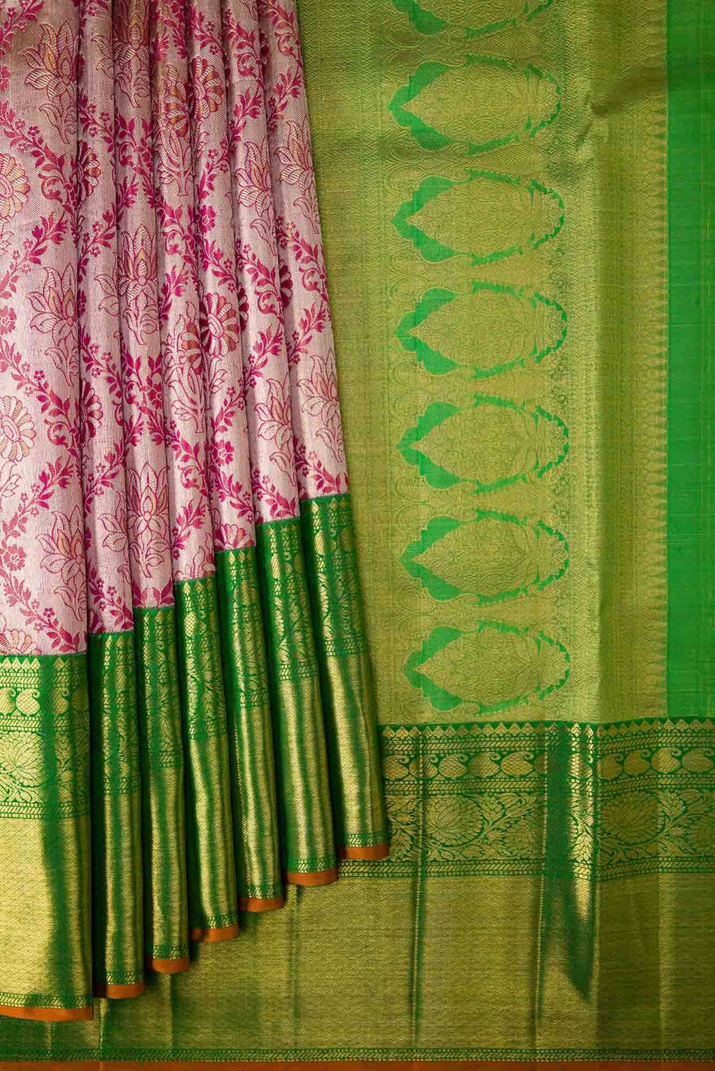 Pink Kanchipuram Tissue Silk Saree