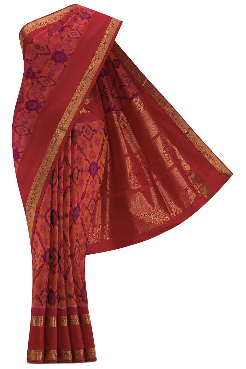 Dark Pink Dual Tone Soft Silk Saree