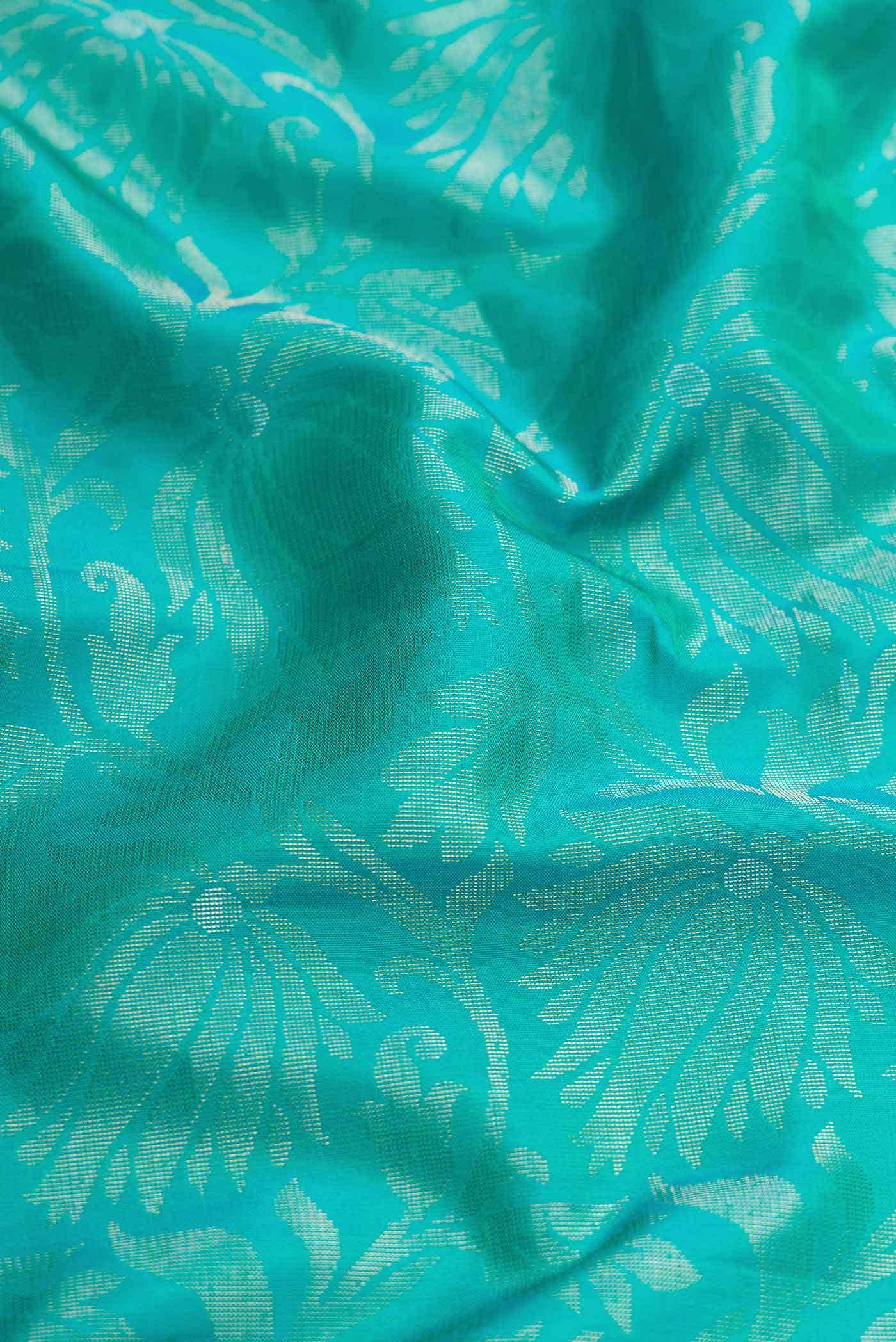 Green Dual Tone Soft Silk Saree