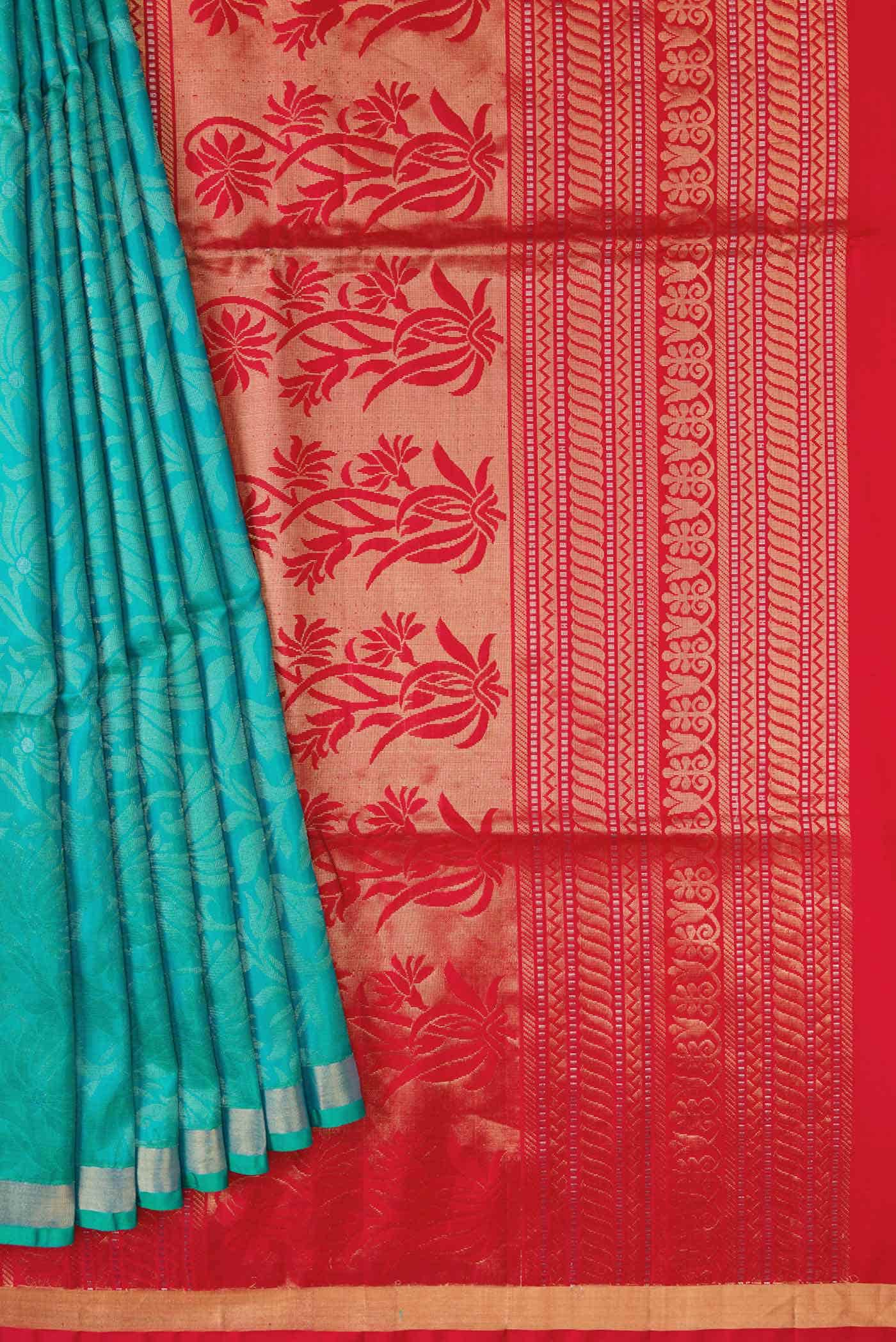 Green Dual Tone Soft Silk Saree
