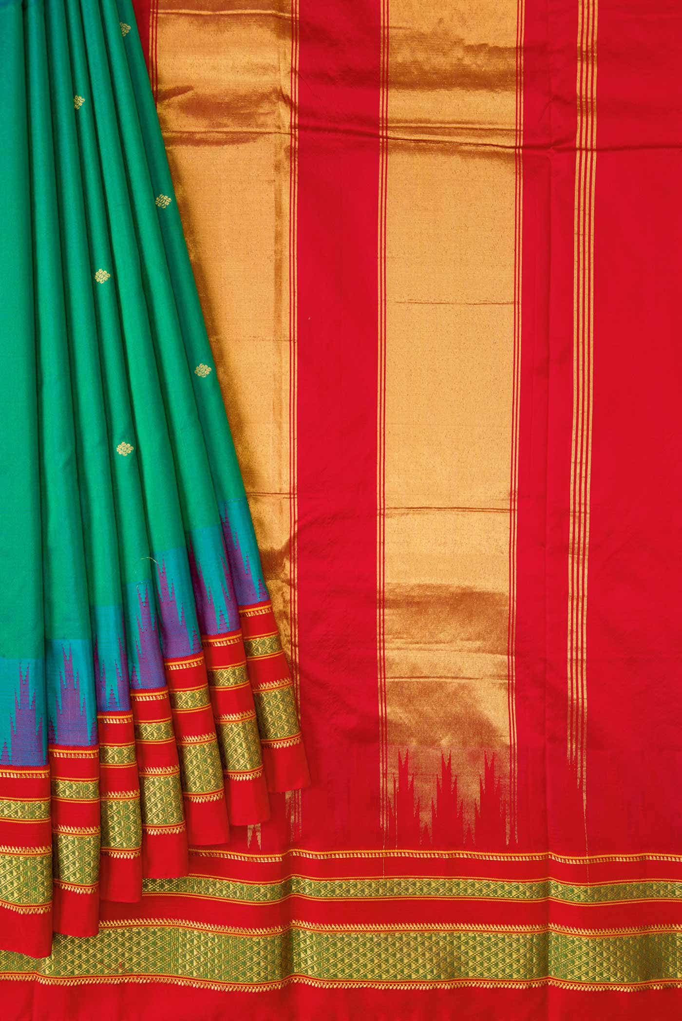 Green Dual Tone Kanchipuram Silk Saree