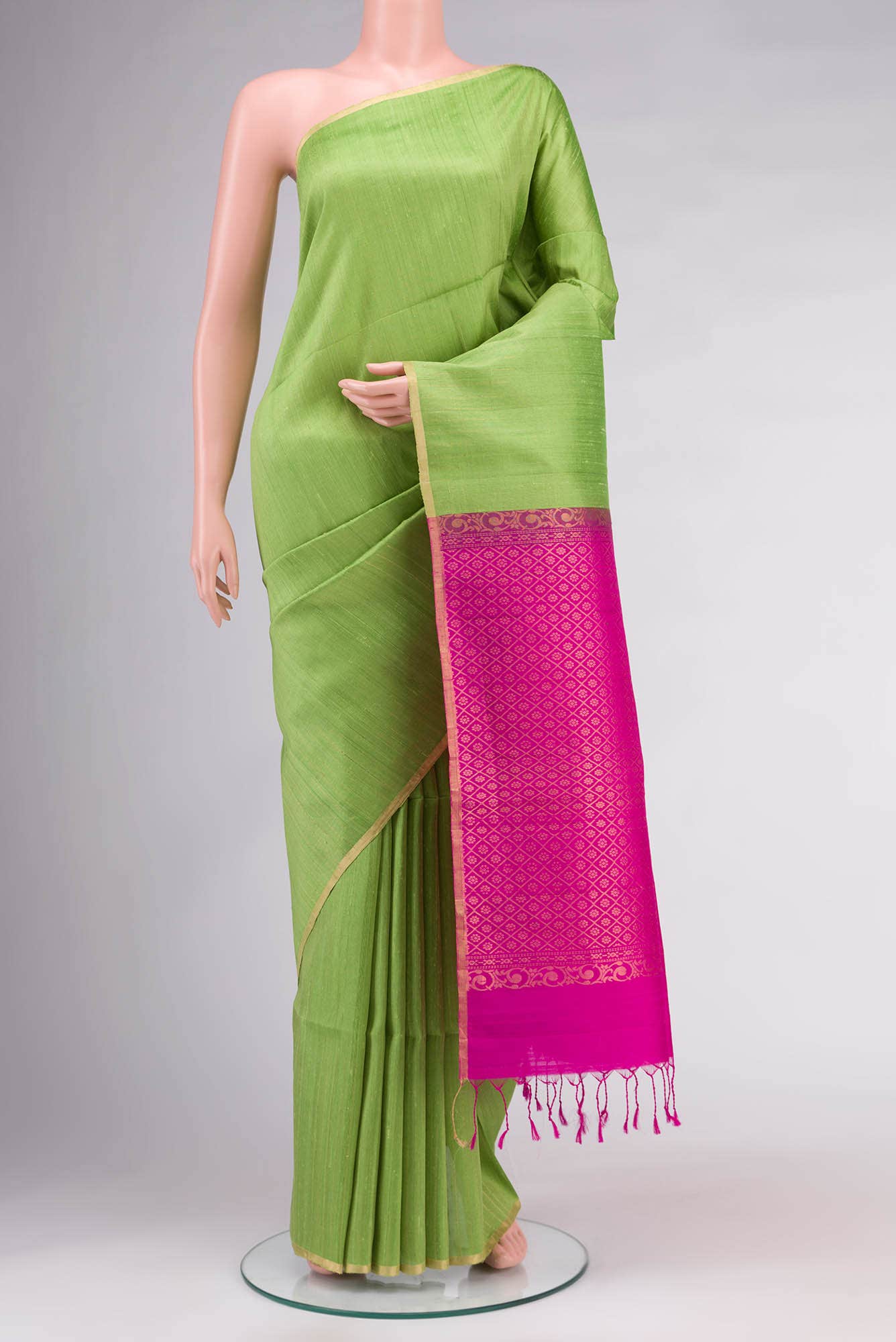 Green Raw Silk Saree