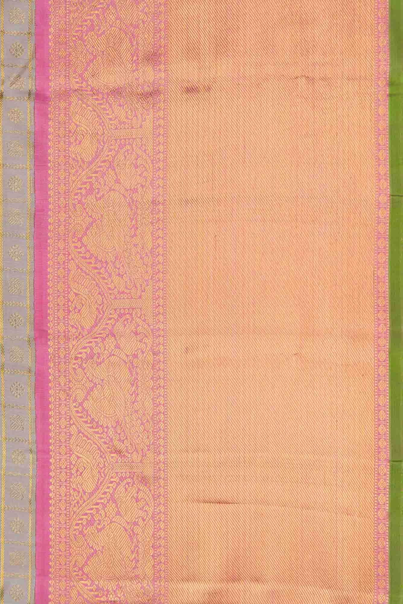 Pure Silk Pure Zari Grey Dual Tone Kanchipuram Saree