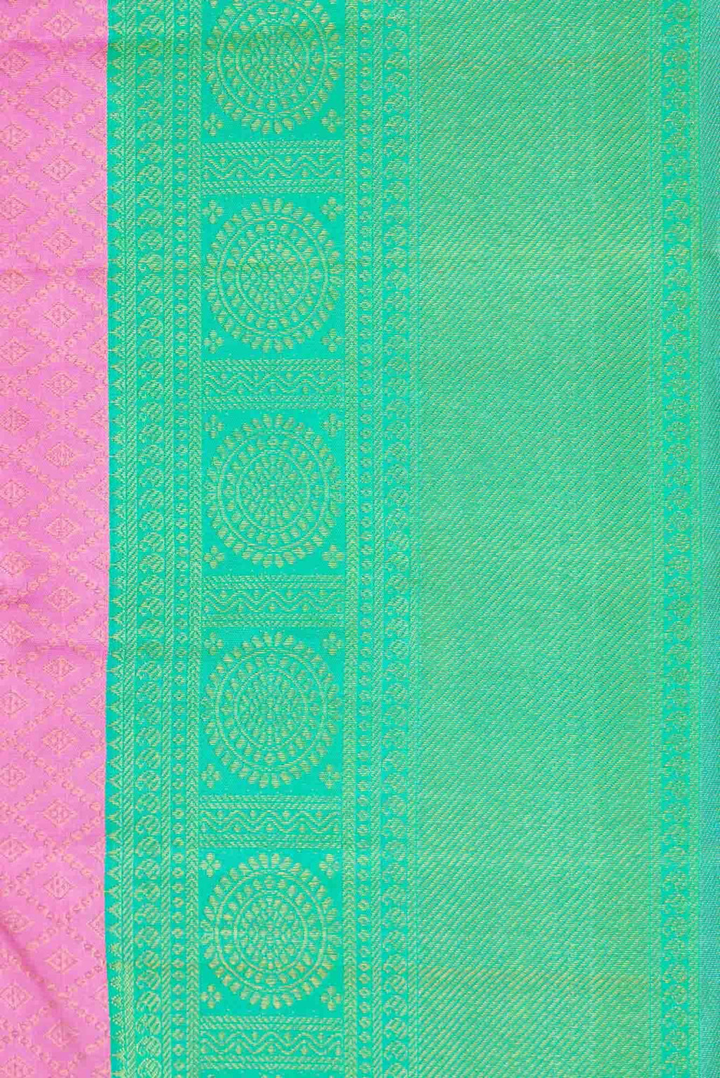 Pure Silk Pure Zari Pink Dual Tone Kanchipuram Saree