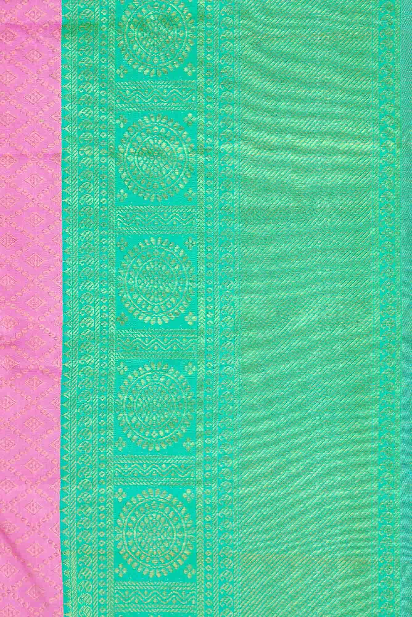 Pure Silk Pure Zari Pink Dual Tone Kanchipuram Saree