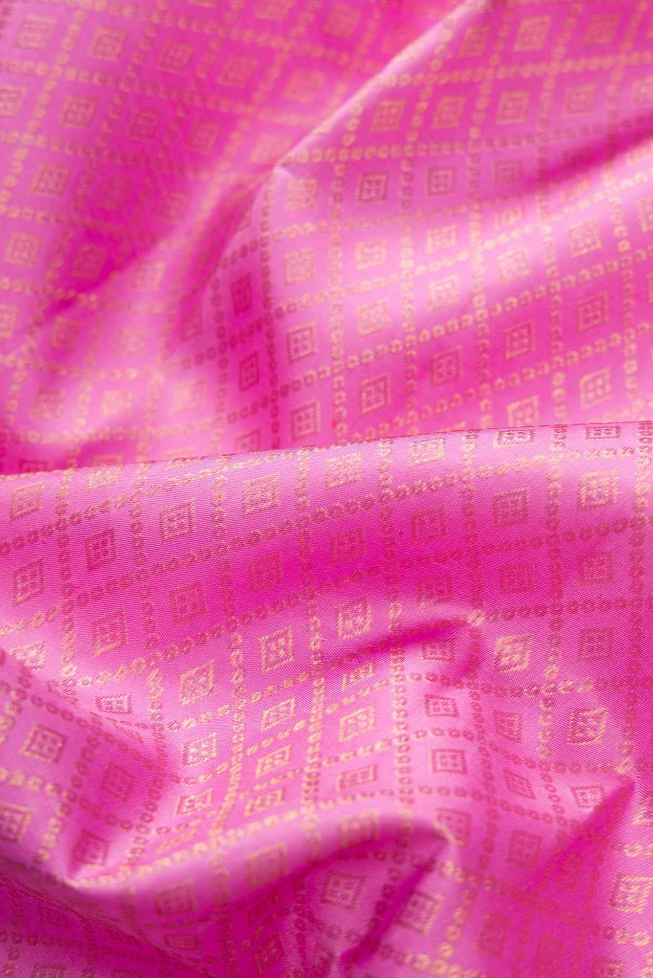 Pure Silk Pure Zari Pink Dual Tone Kanchipuram Saree