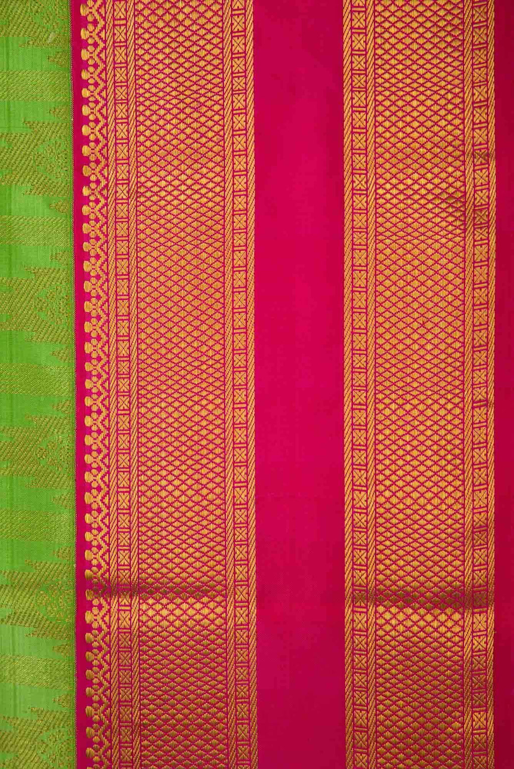 Pure Silk Pure Zari Green Dual Tone Kanchipuram Saree
