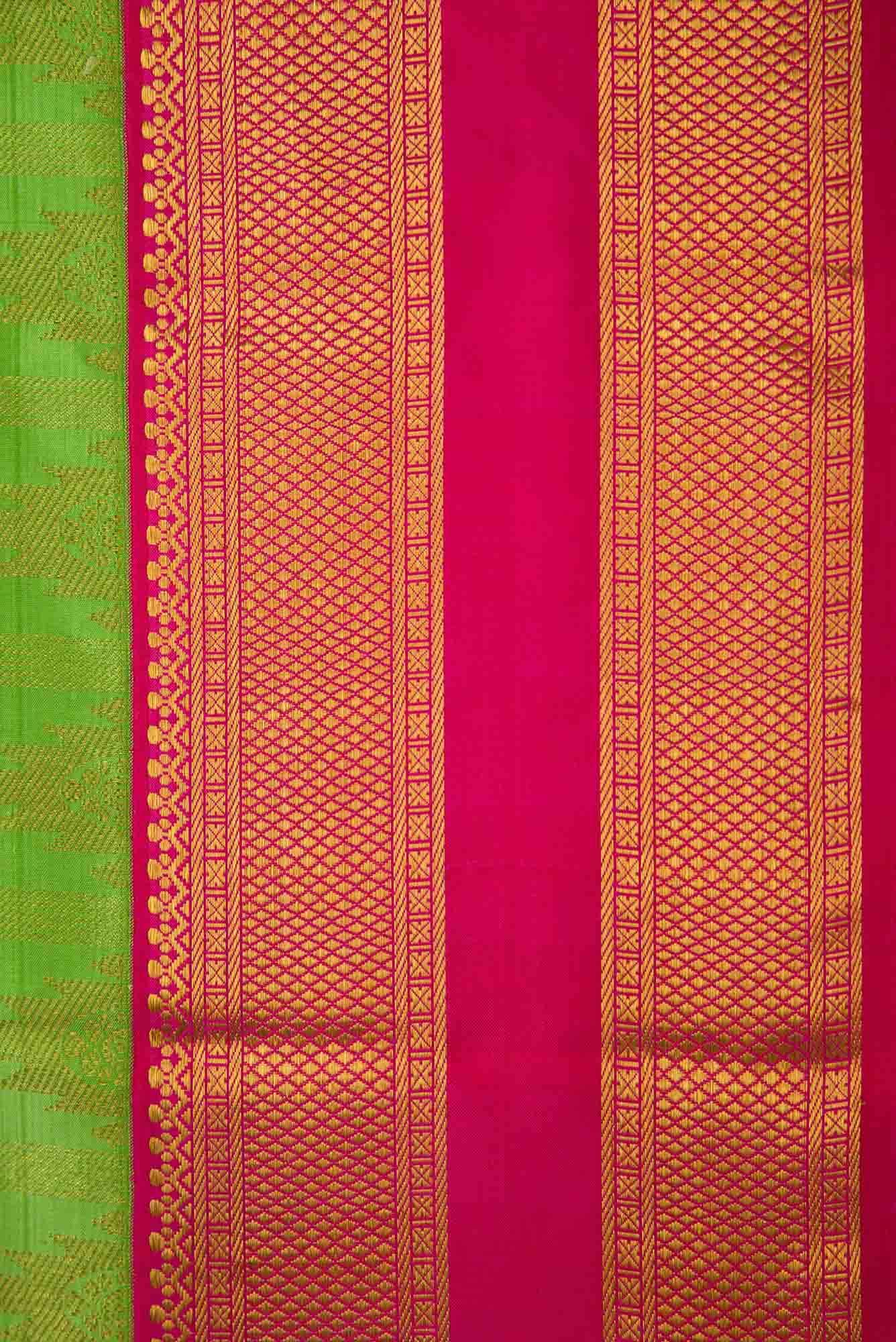Pure Silk Pure Zari Green Dual Tone Kanchipuram Saree