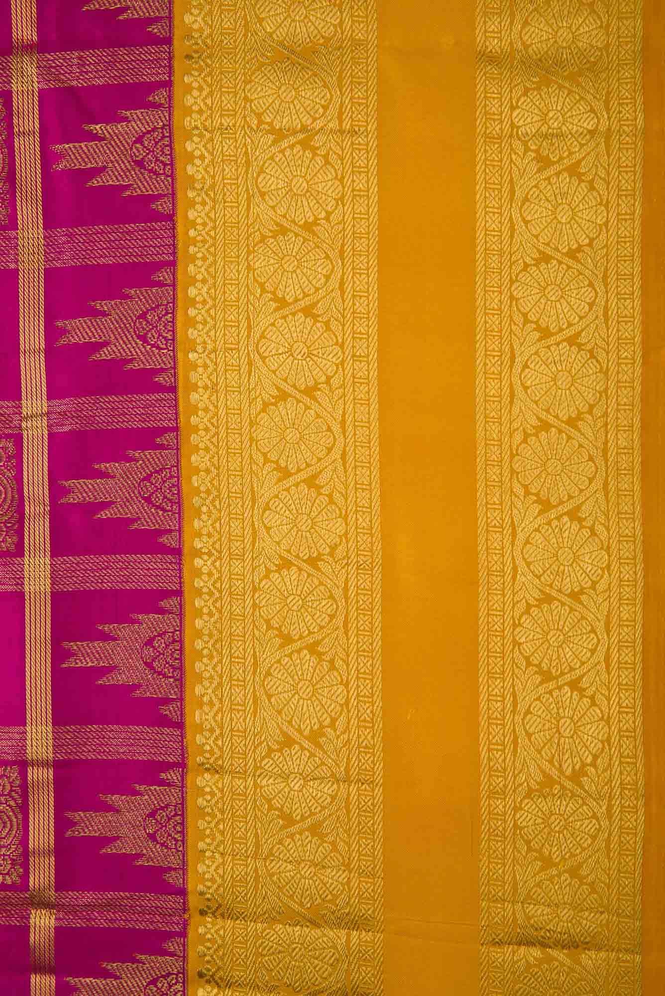 Pure Silk Pure Zari Purple Dual Tone Kanchipuram Saree