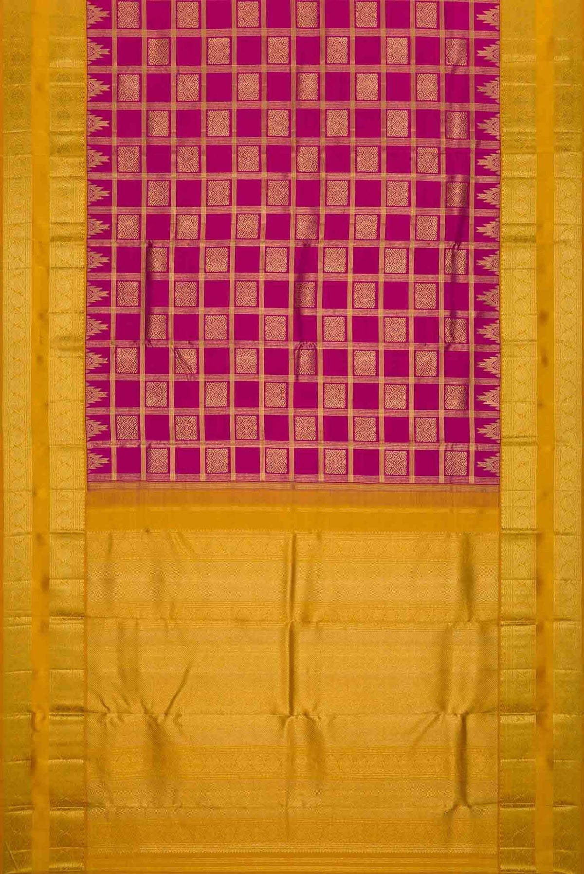 Pure Silk Pure Zari Magenta Kanjivaram Saree