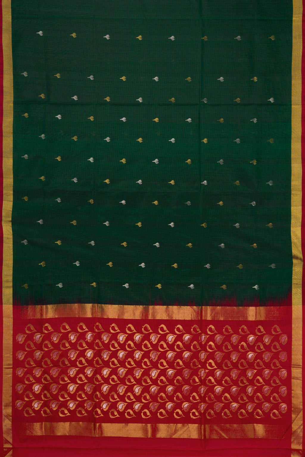 Bottle Green Dual Tone Uppada Silk Saree