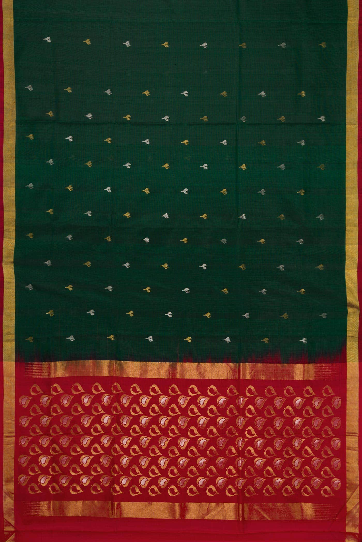 Bottle Green Dual Tone Uppada Silk Saree