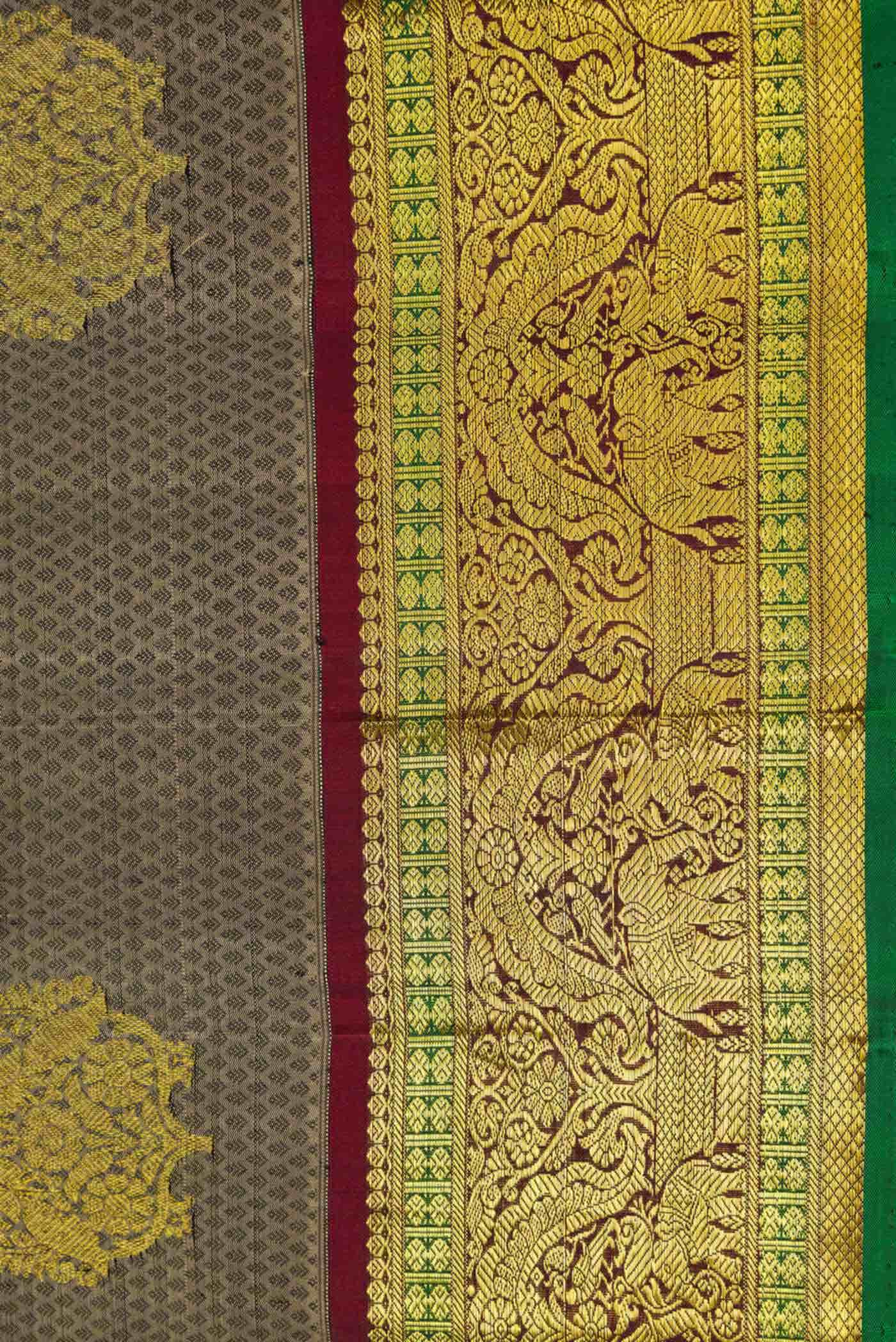 Grey Dual Tone Kanchipuram Silk Saree