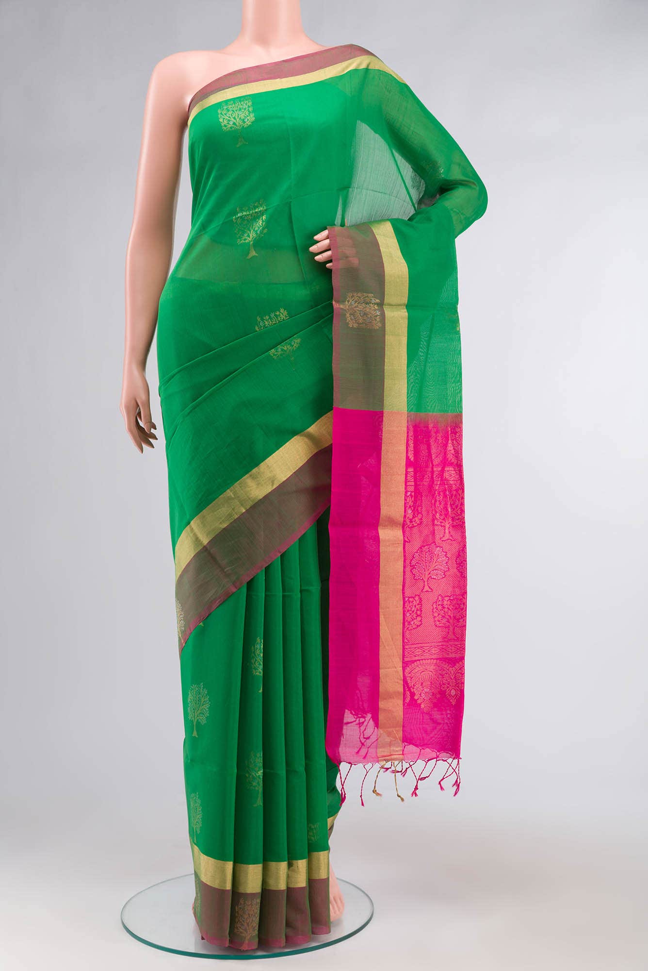 Green Silk Cotton Saree