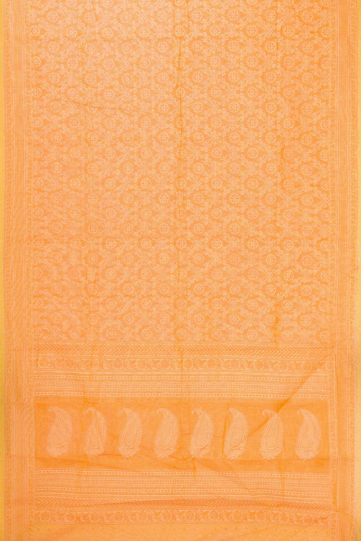 Orange Kota Silk Saree
