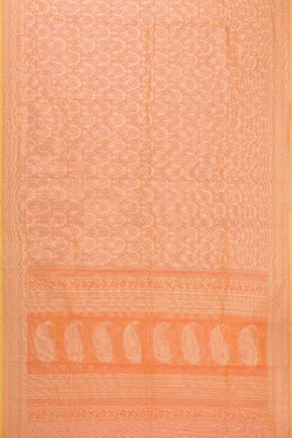 Orange Kota Silk Saree