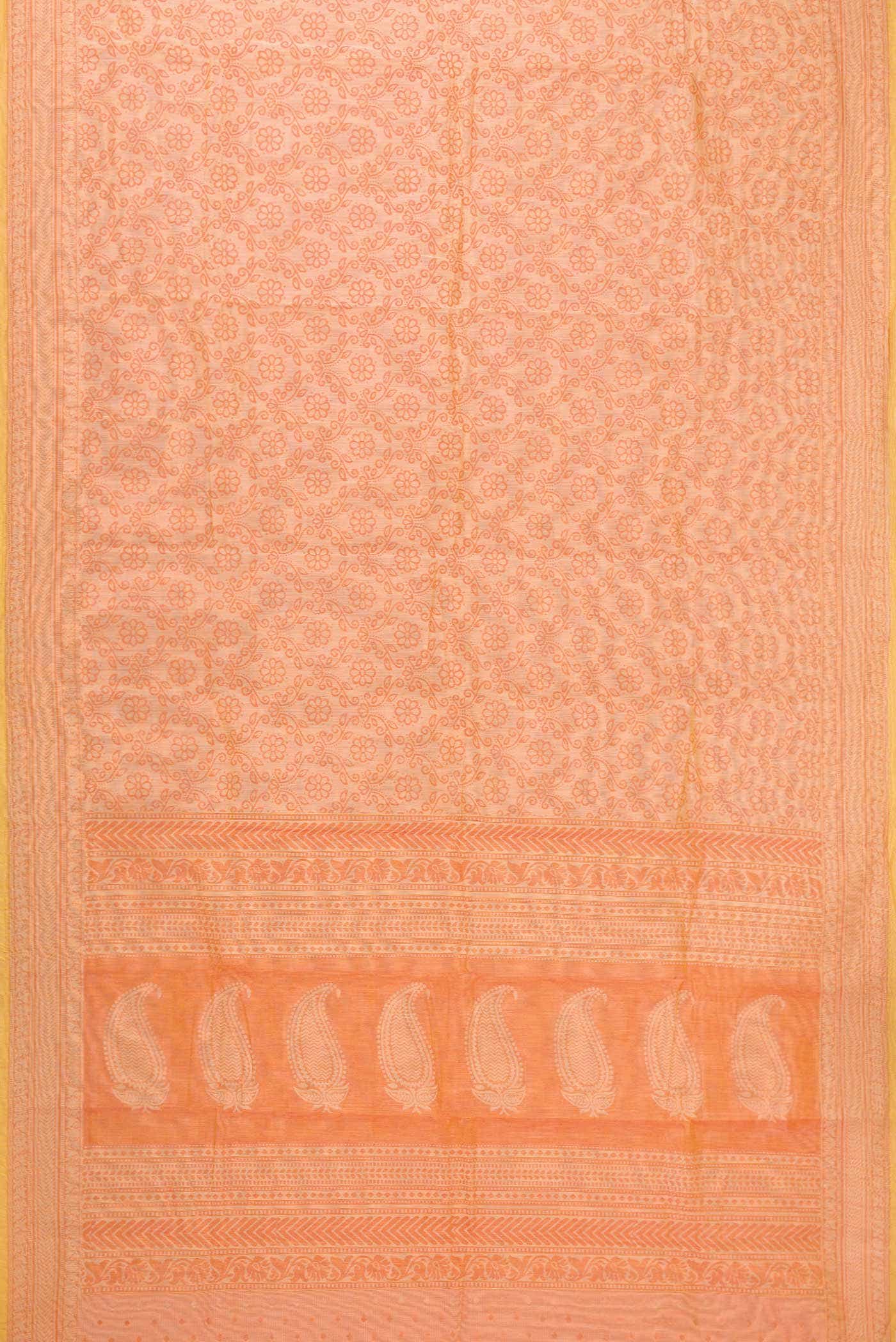 Orange Kota Silk Saree
