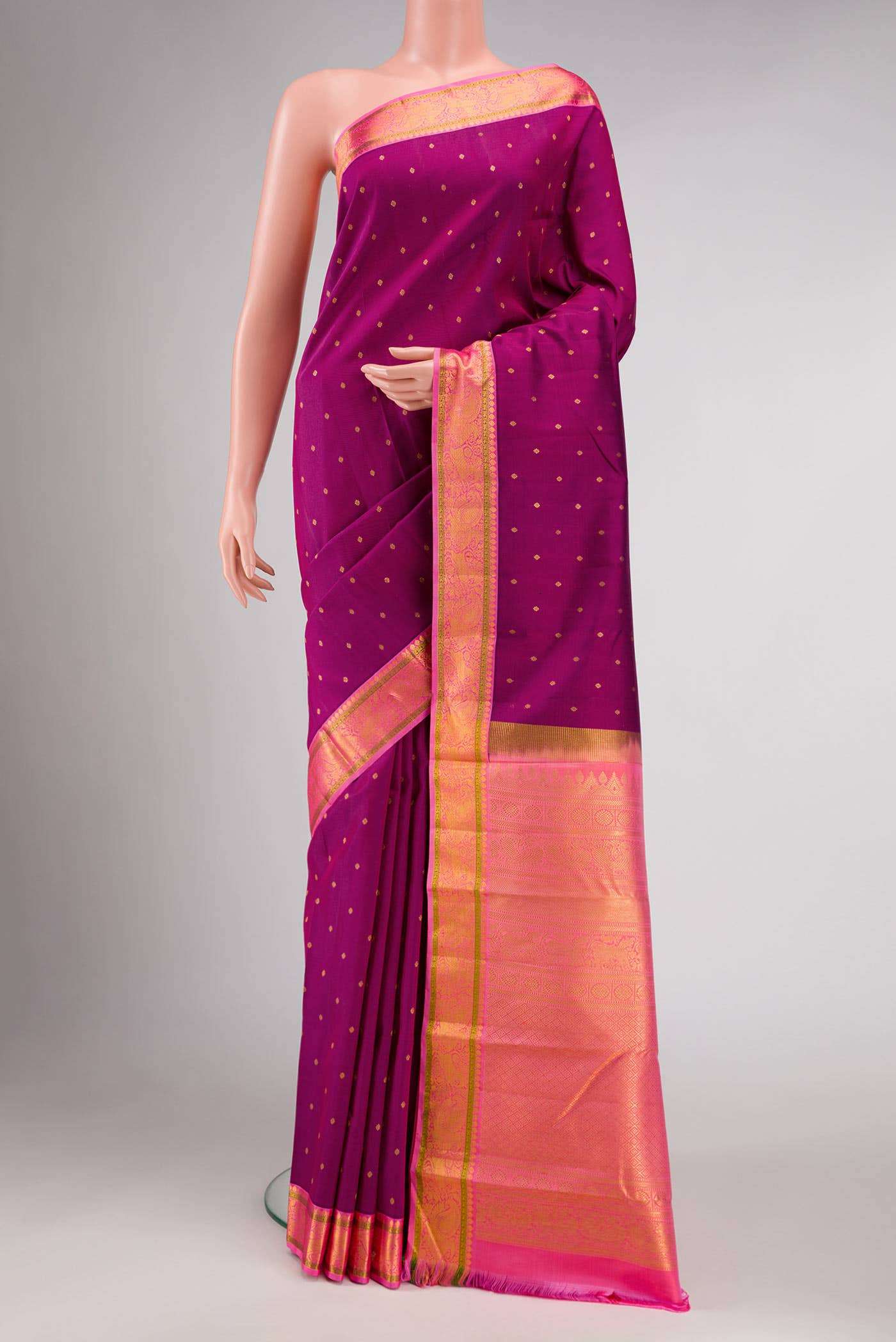 Magenta Kanchipuram Silk Saree