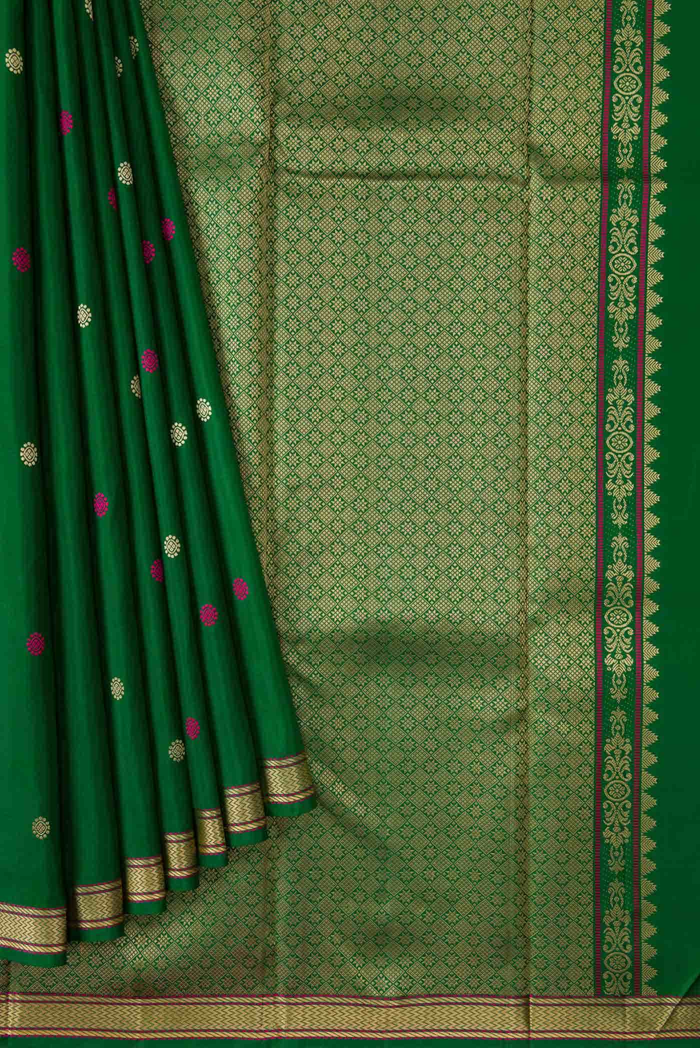 Green Dual Tone Kanchipuram Silk Saree