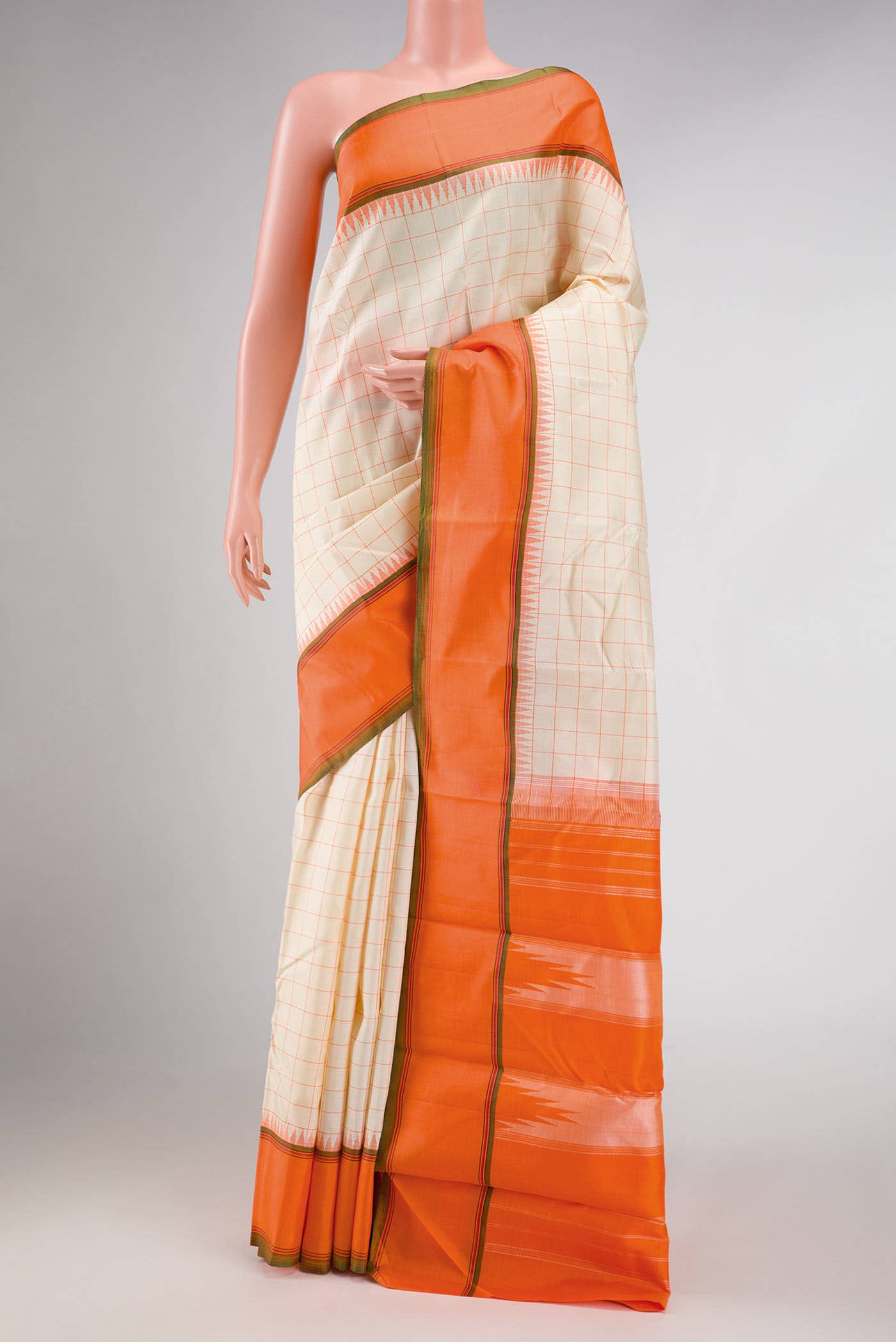 Sandal Dual Tone Kanchipuram Silk Saree