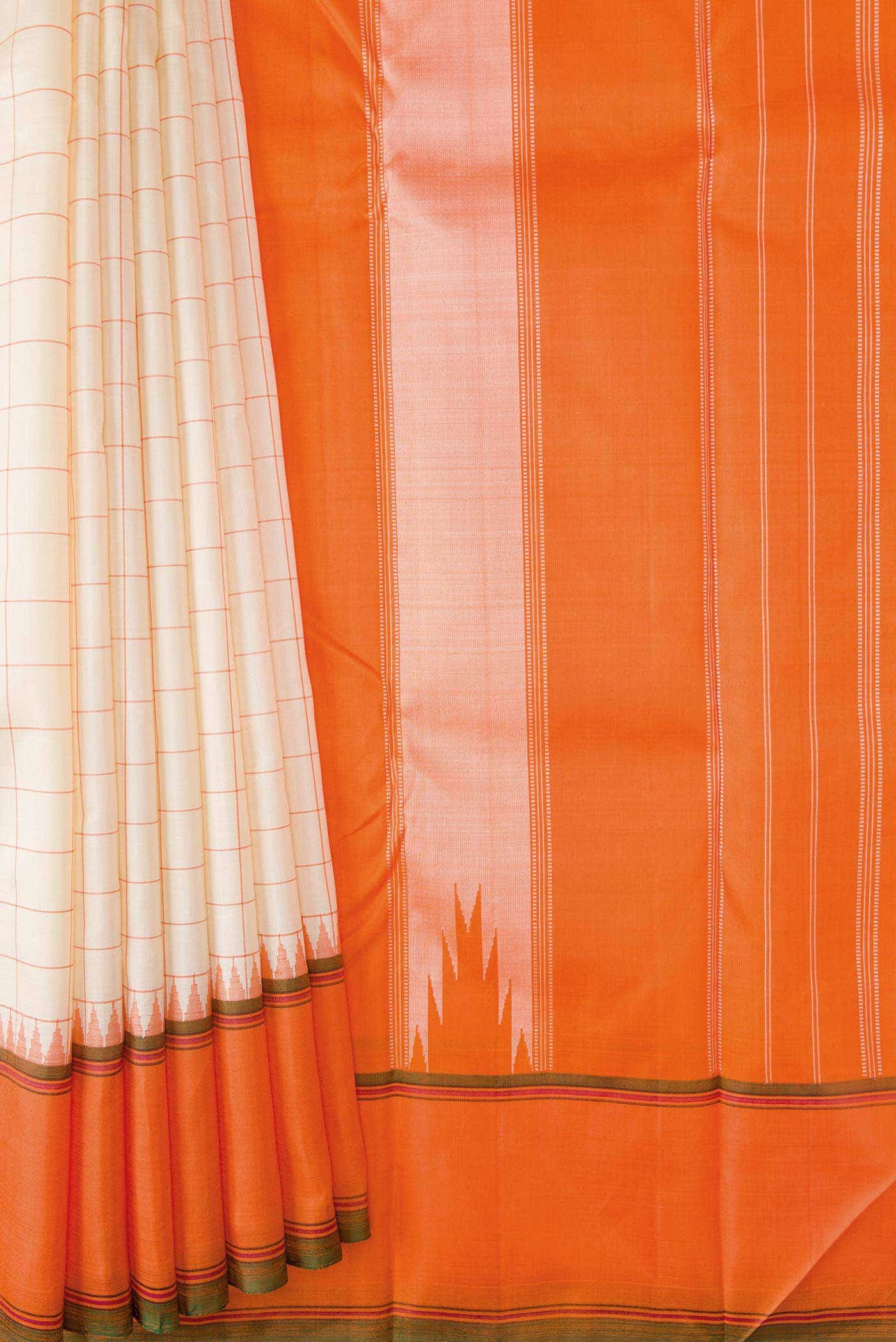 Sandal Dual Tone Kanchipuram Silk Saree