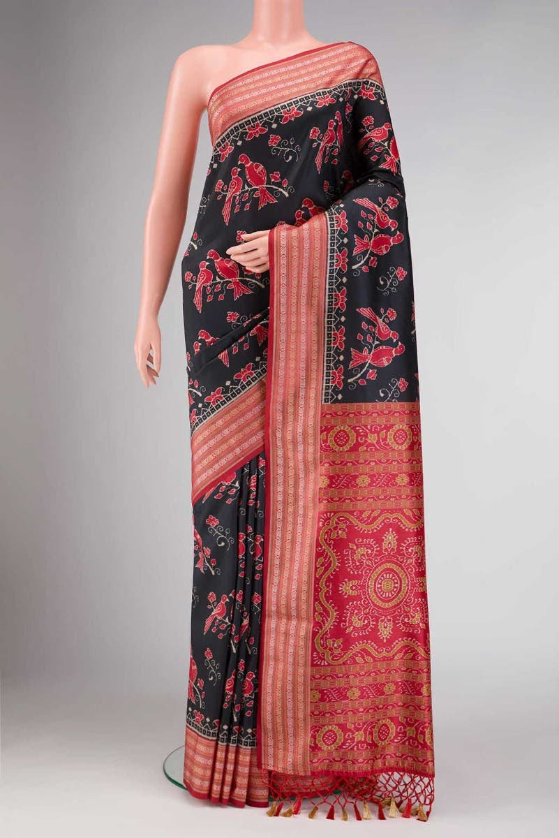 Black Dual Tone Blended Banarasi Silk Saree