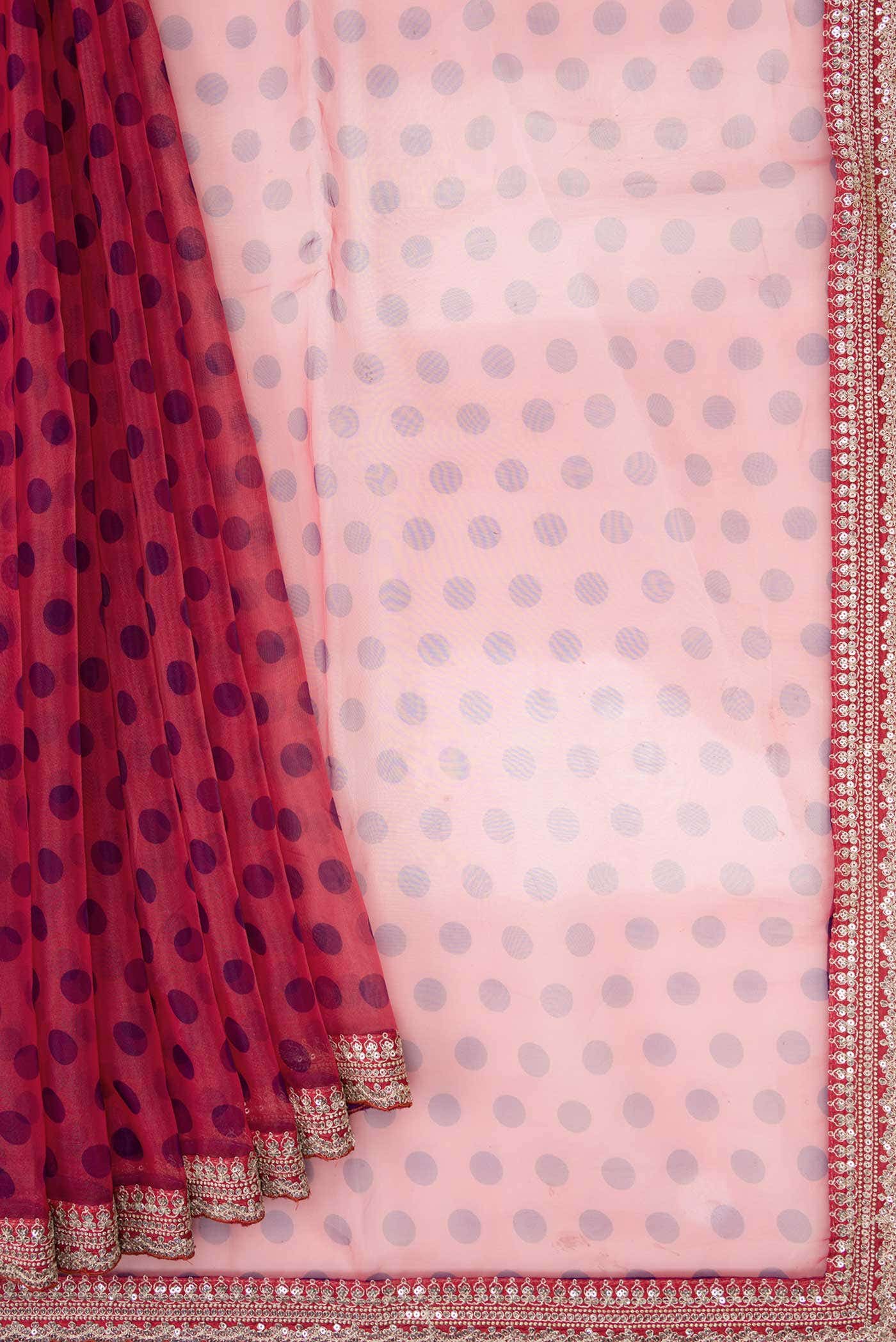 Dark Mauve Organza Silk Saree