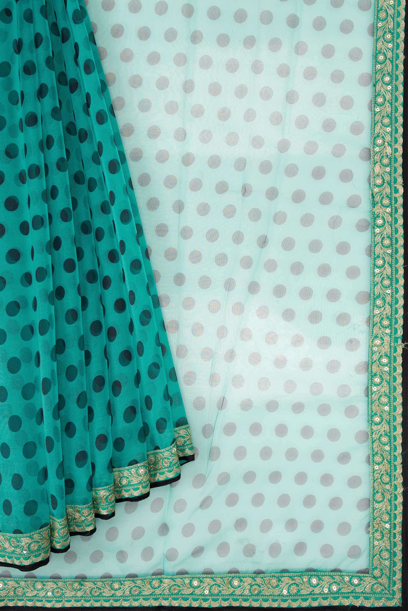 Sea Green Organza Silk Saree