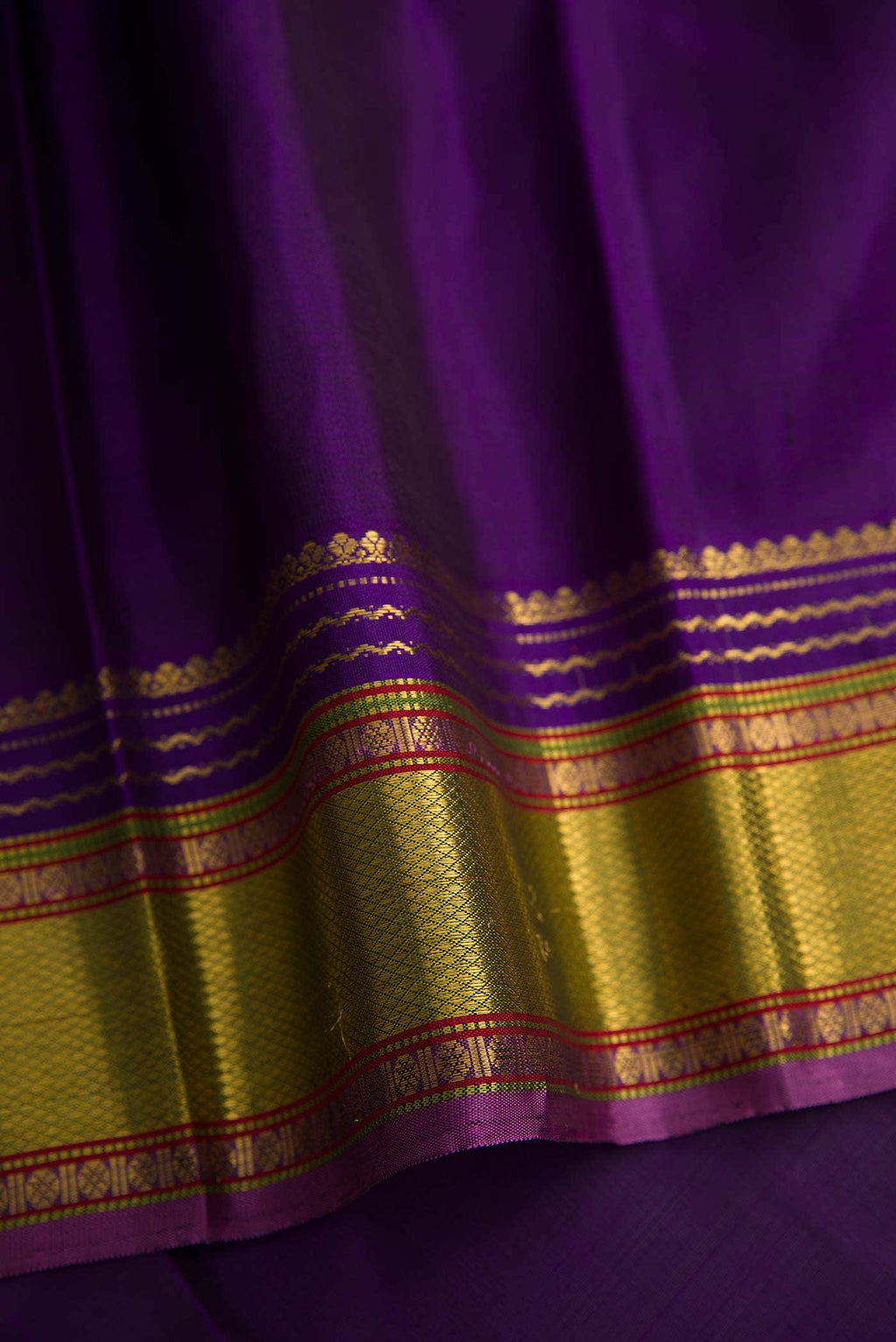 Pure Silk Pure Zari Grey Dual Tone Kanchipuram Saree