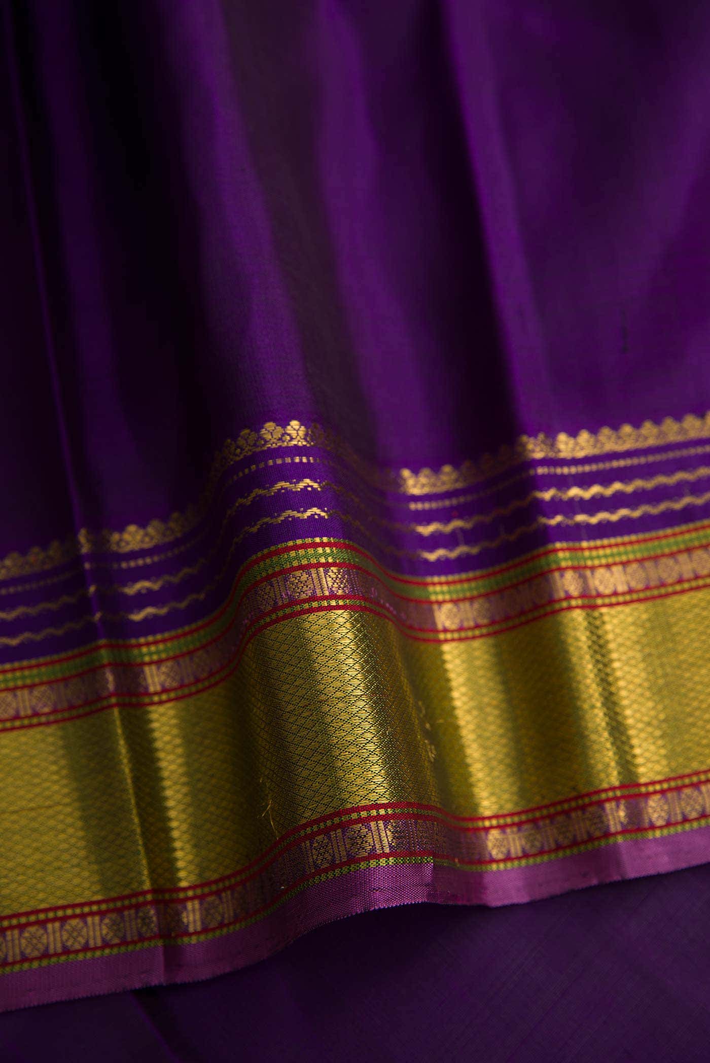 Pure Silk Pure Zari Grey Dual Tone Kanchipuram Saree