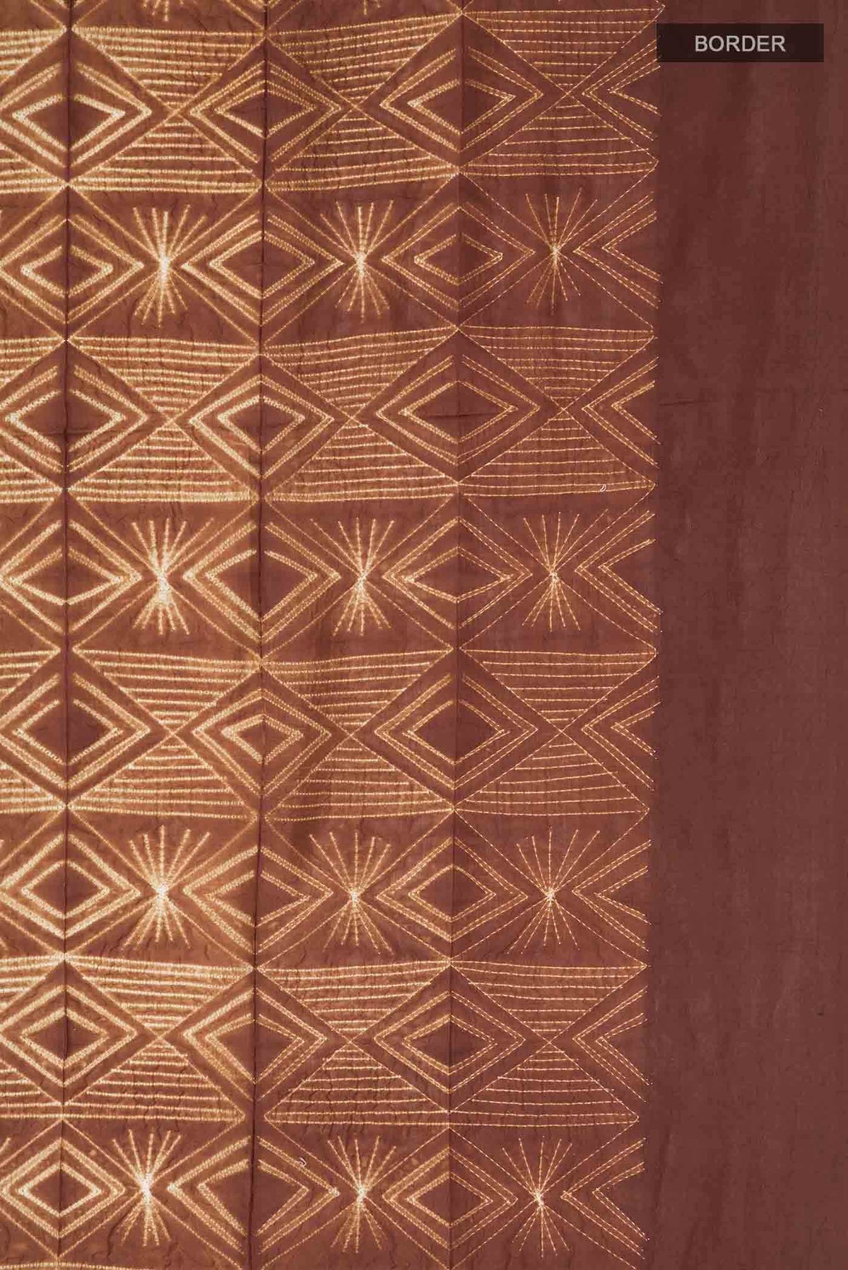 Brown Tussar Silk Saree