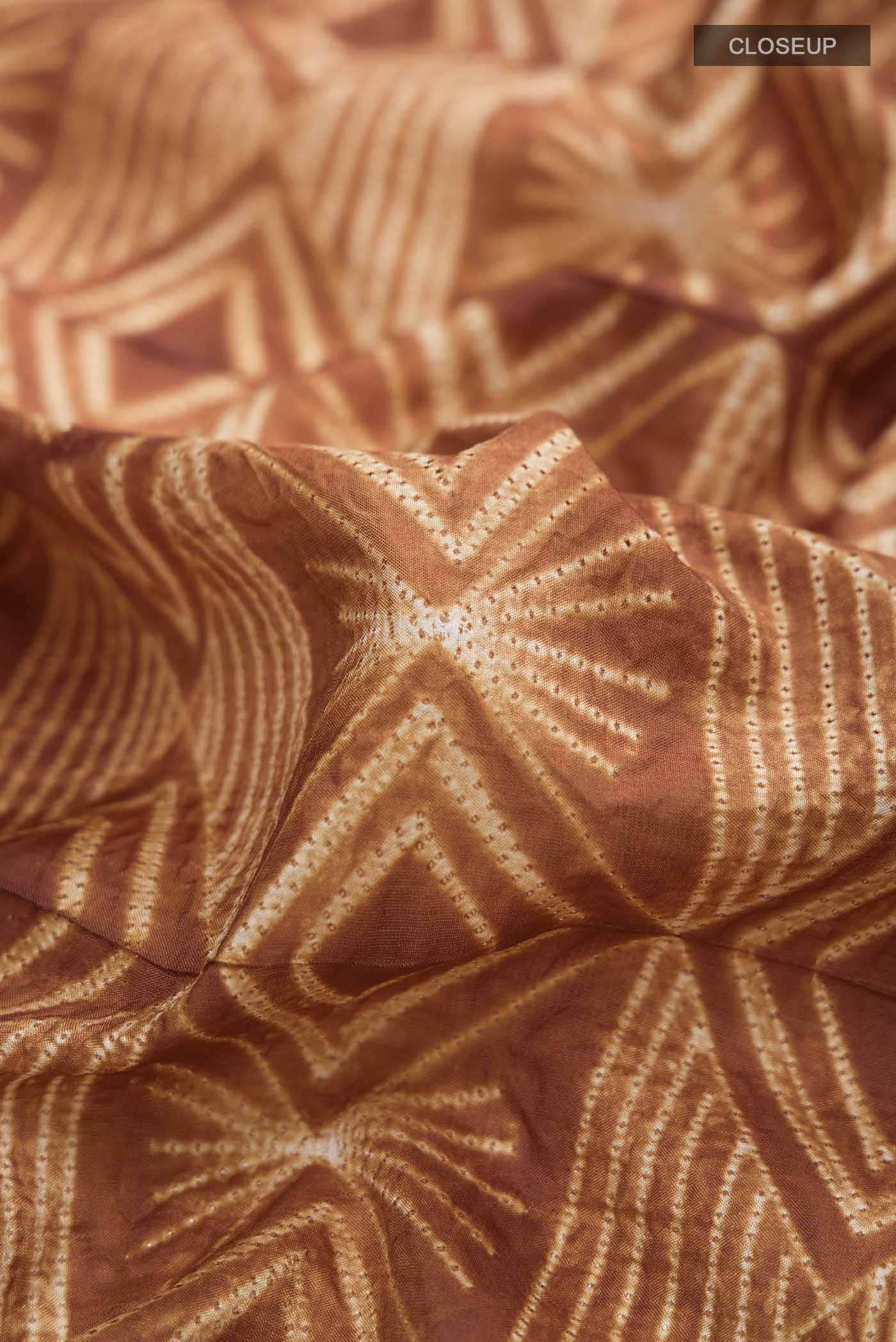 Brown Tussar Silk Saree