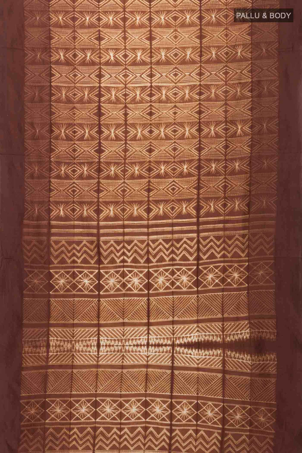 Brown Tussar Silk Saree