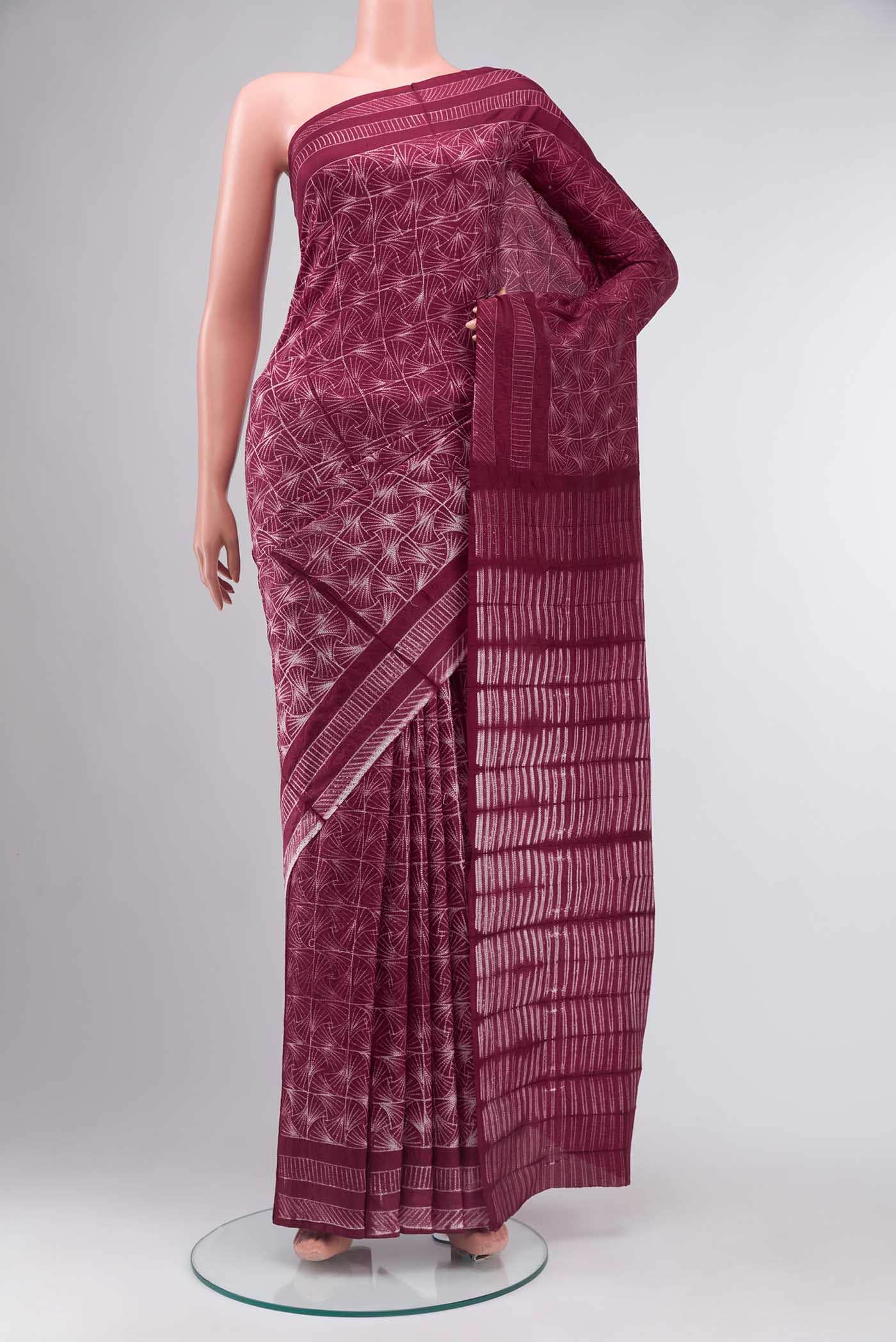 Brown Tussar Silk Saree