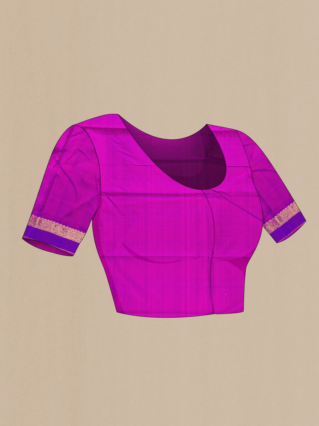 Pure Silk Pure Zari Pink Dual Tone Kanchipuram Saree