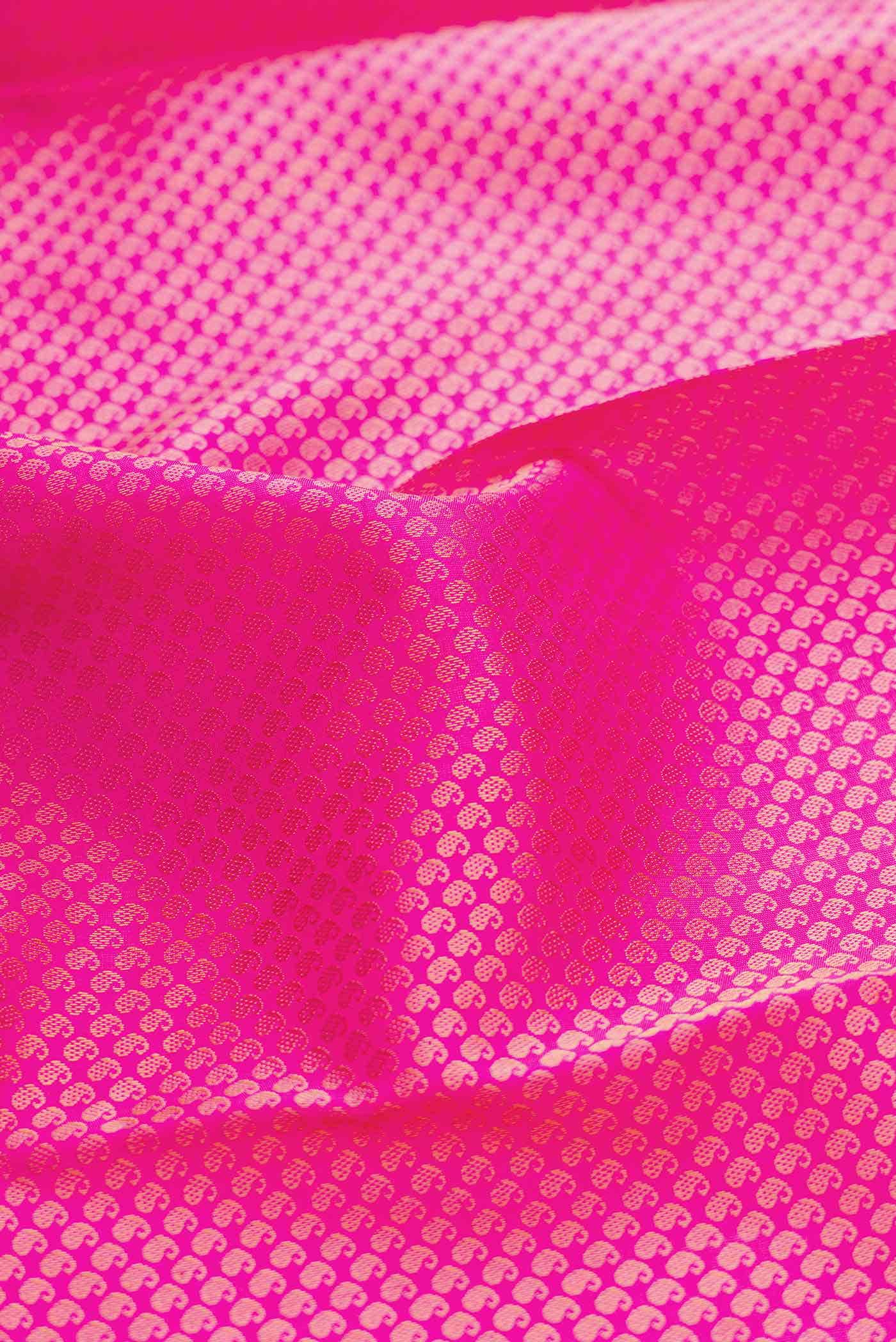 Pure Silk Pure Zari Pink Dual Tone Kanchipuram Saree