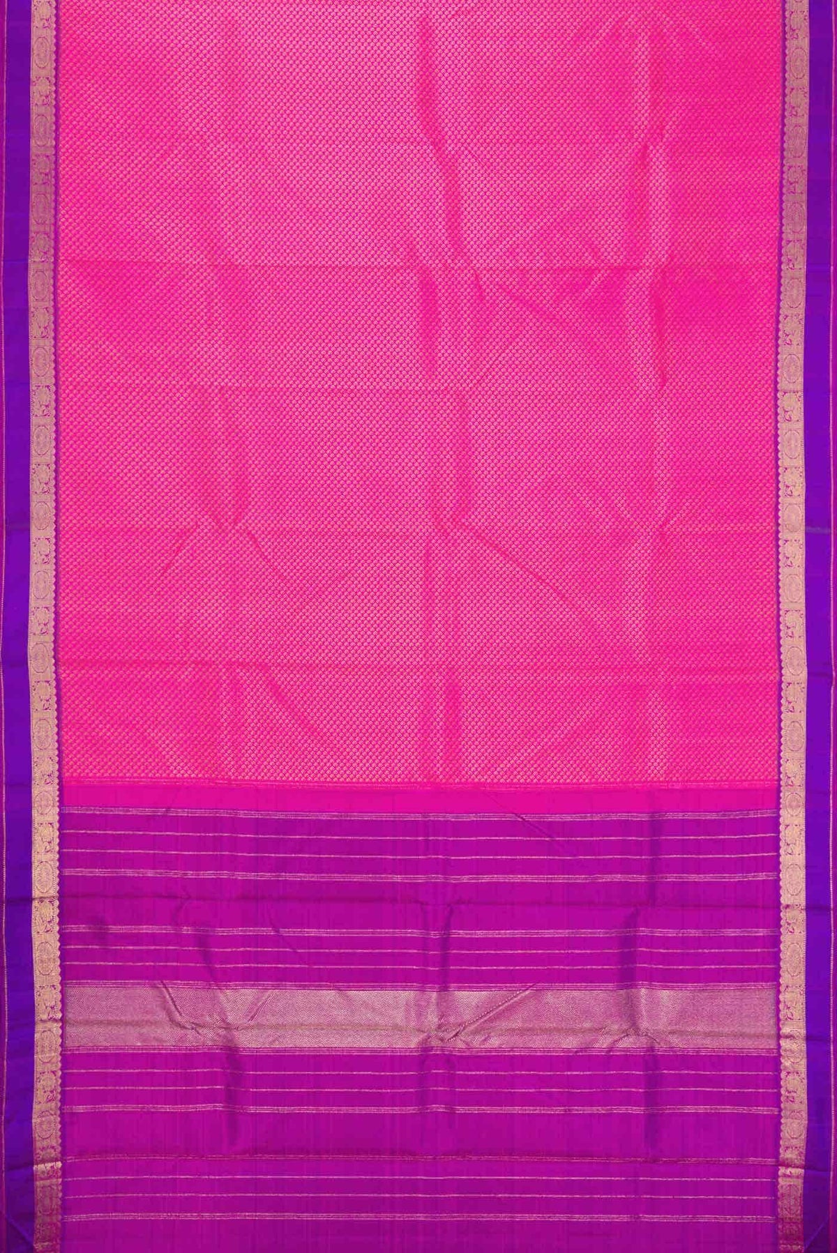 Pure Silk Pure Zari Pink Dual Tone Kanchipuram Saree