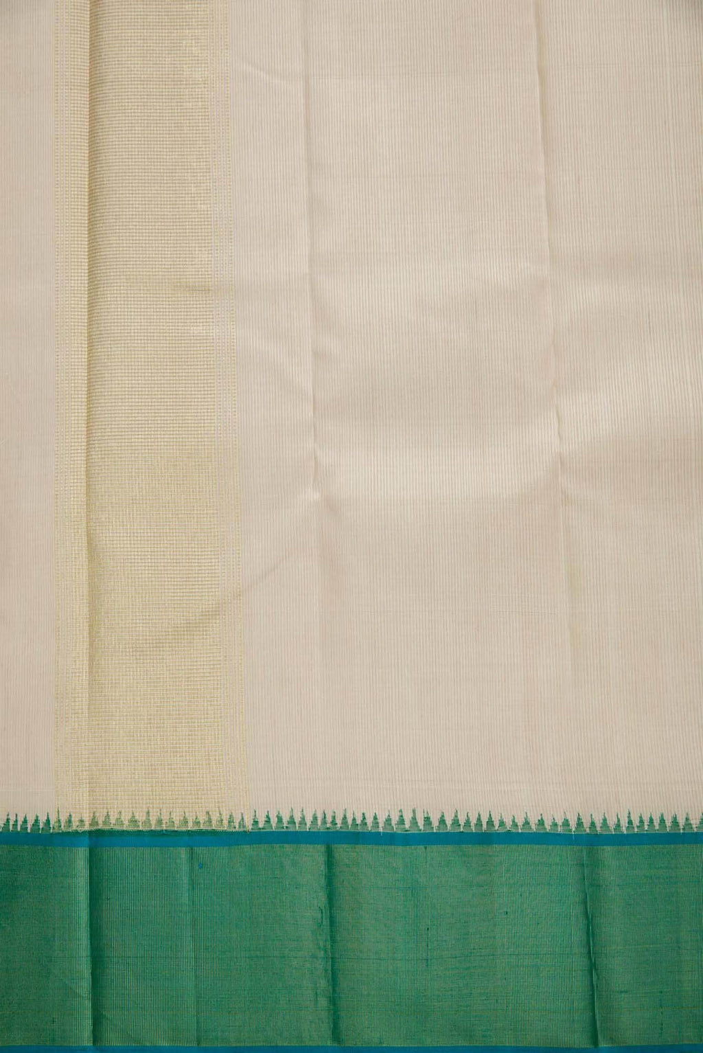 Cream Silk Dhoti With Angavastram (9X 5) Muzham