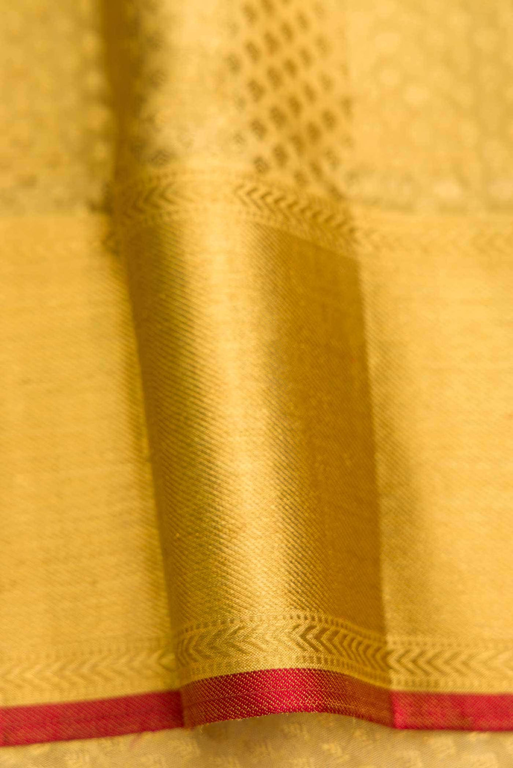 Pure Silk Pure Zari Gold Dual Tone Kanchipuram Tissue Saree