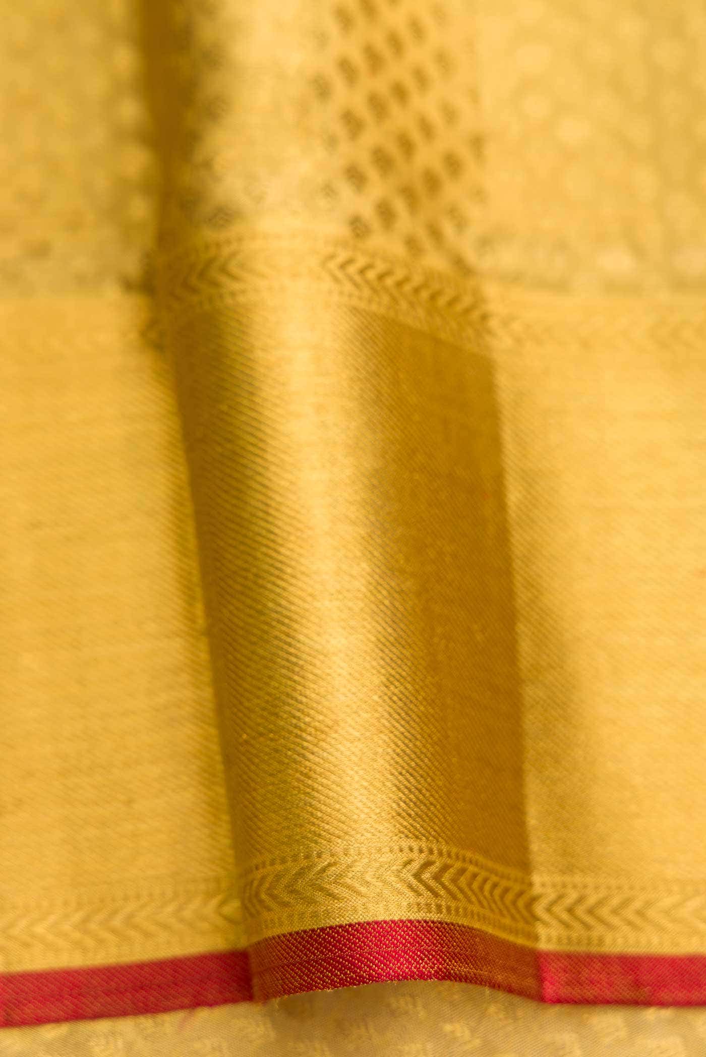 Pure Silk Pure Zari Gold Dual Tone Kanchipuram Tissue Saree