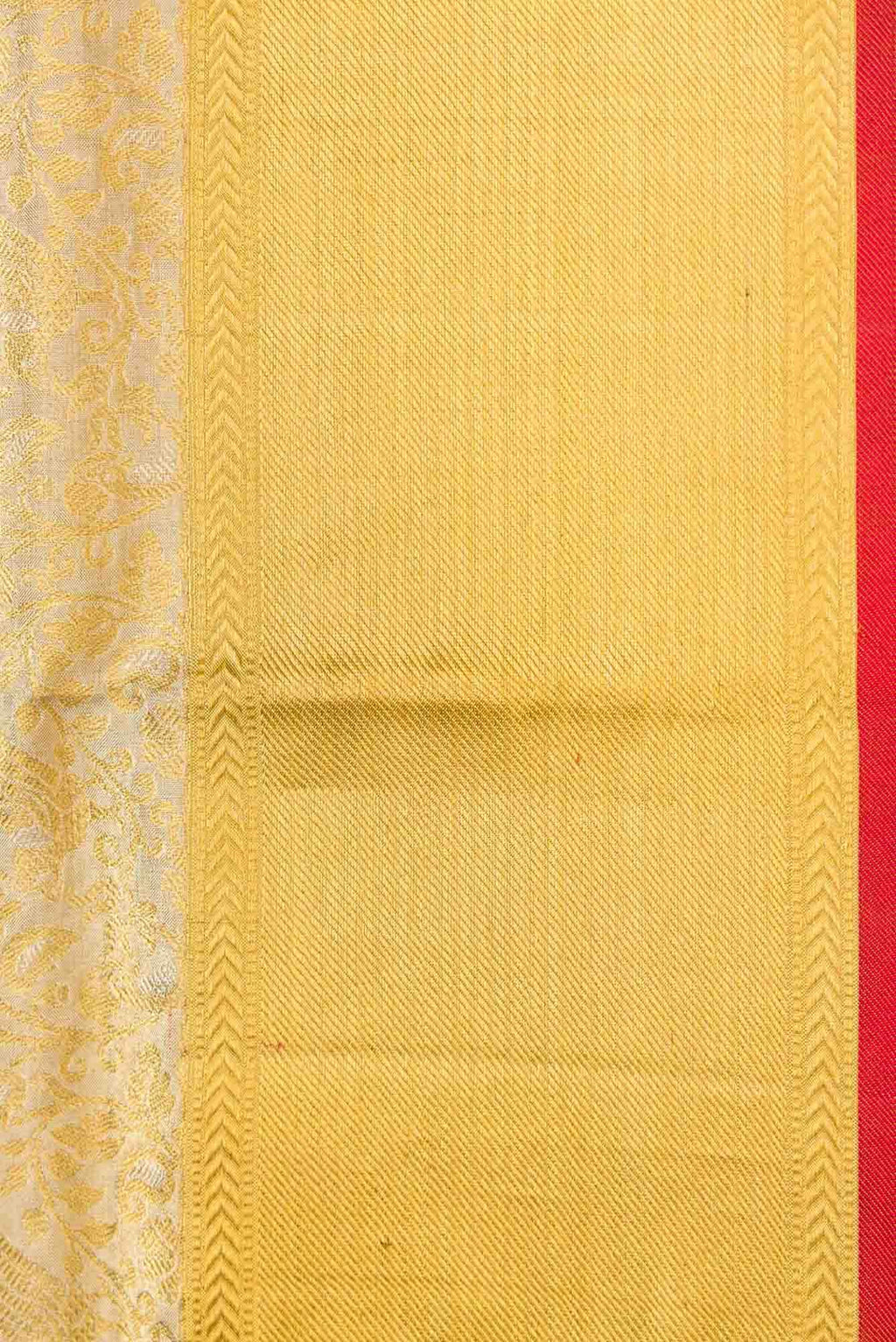 Pure Silk Pure Zari Gold Dual Tone Kanchipuram Tissue Saree