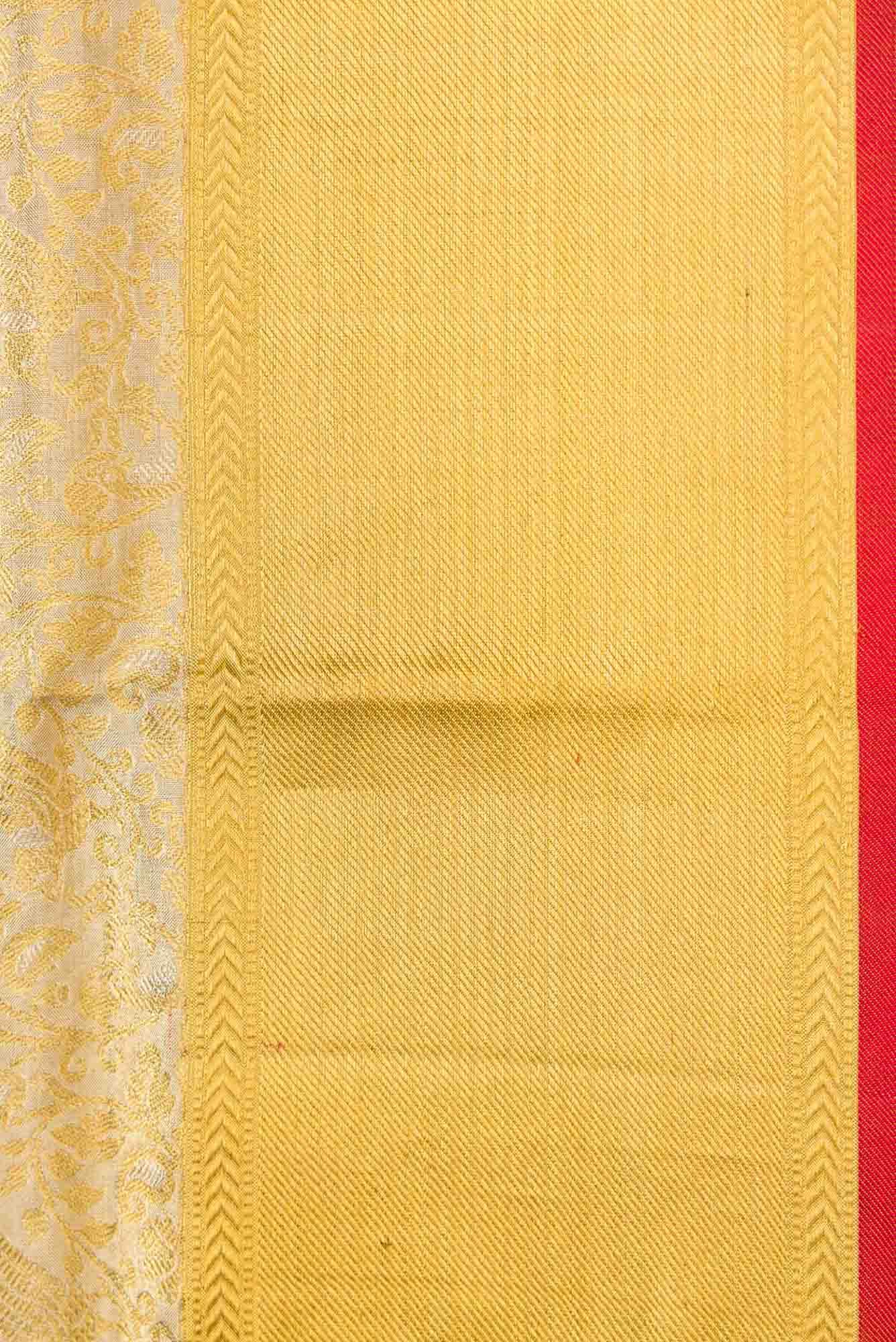 Pure Silk Pure Zari Gold Dual Tone Kanchipuram Tissue Saree
